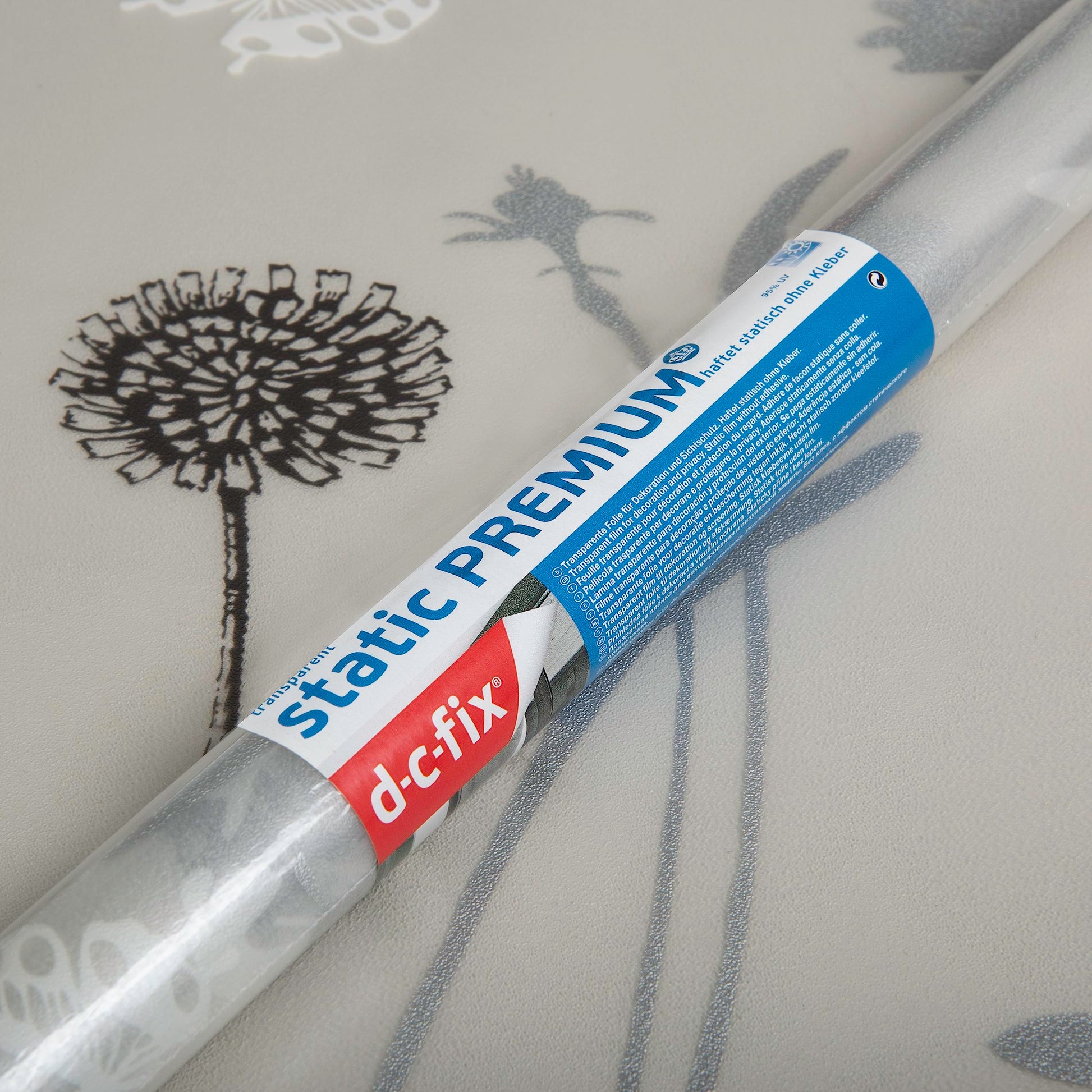 d-c-fix 334-0021 Premium Privacy Glass Reusable Static Cling Window Film, Blossom, 17" x 59" Roll - Medaid International