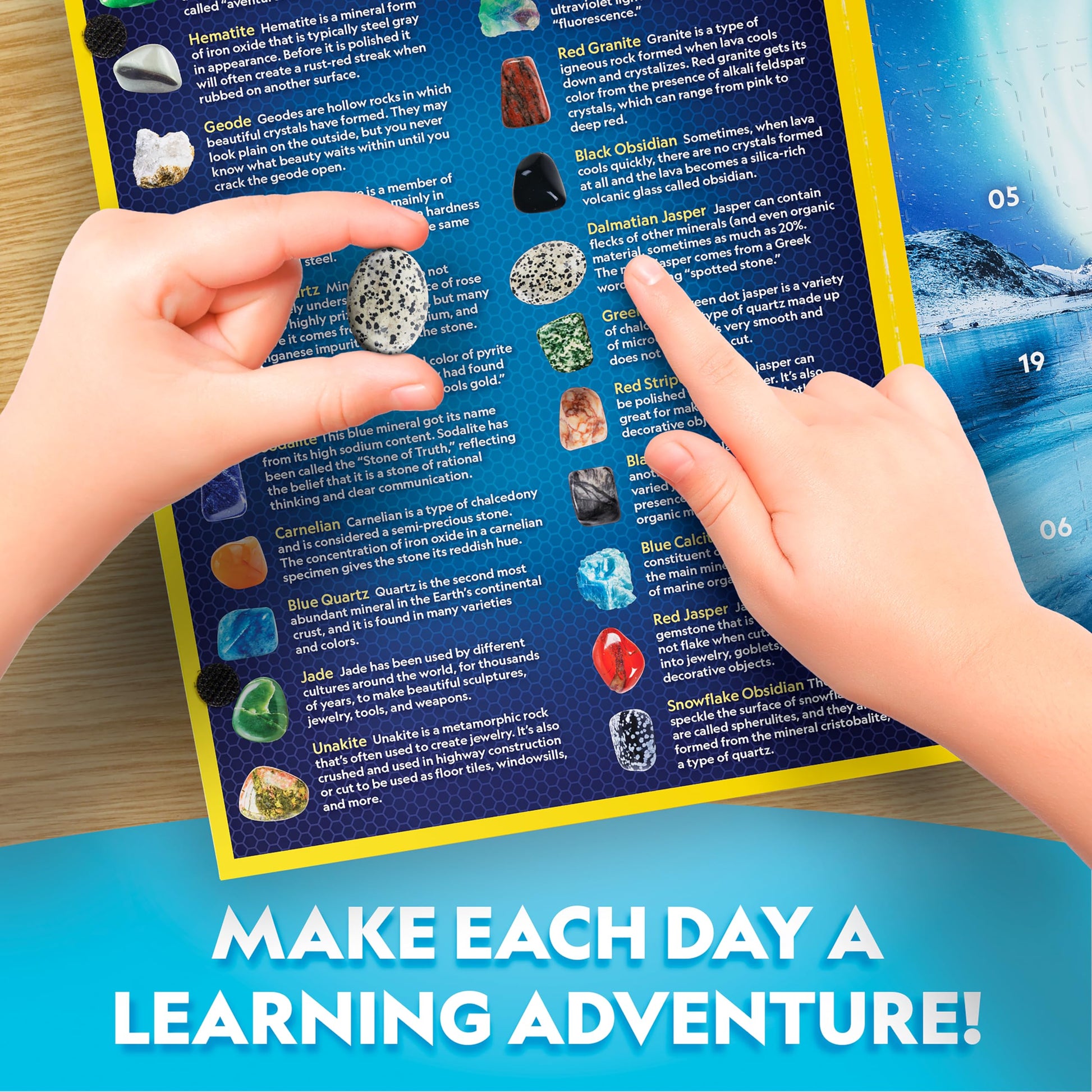 National Geographic 2025 Gemstone Advent Calendar - Limited Edition Kids Christmas Countdown Calendar with 24 Gemsts, Complete Rock Collection, Mini Gem Dig Kit - Medaid International