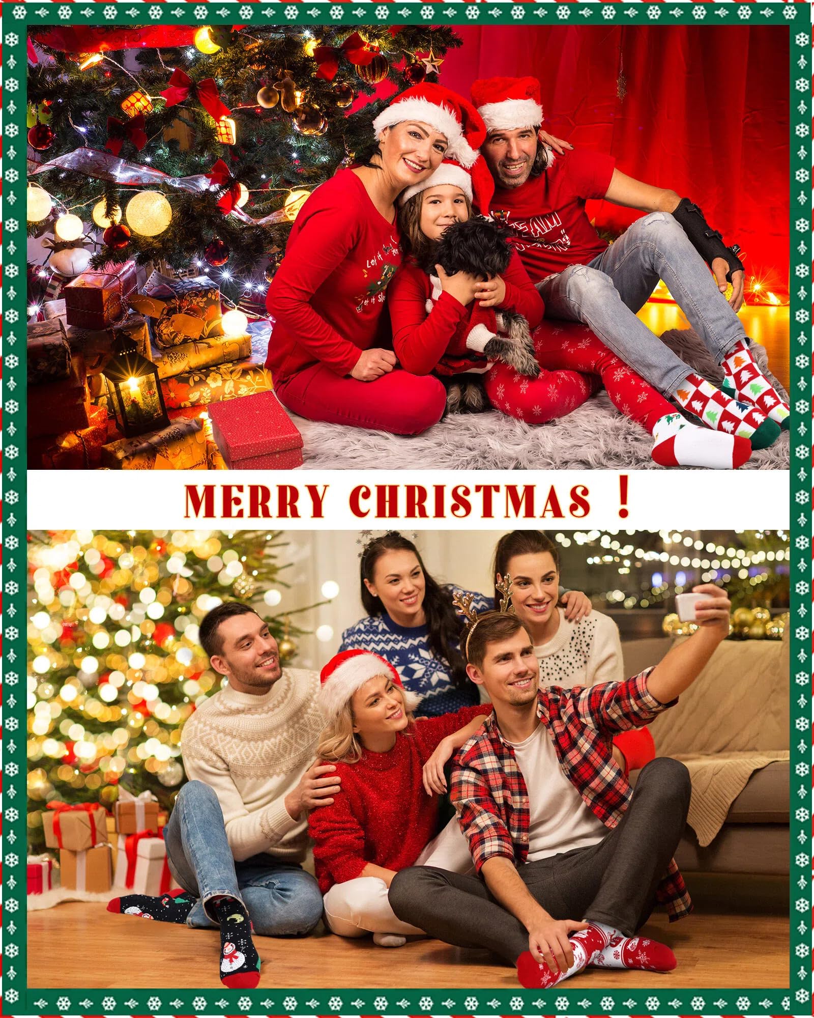 Suhine Christmas Socks Bulk for Women Men Crew Cotton Novelty Xmas Santa Claus Socks for Christmas Holiday Gifts(36,Stylish Style) - Medaid International