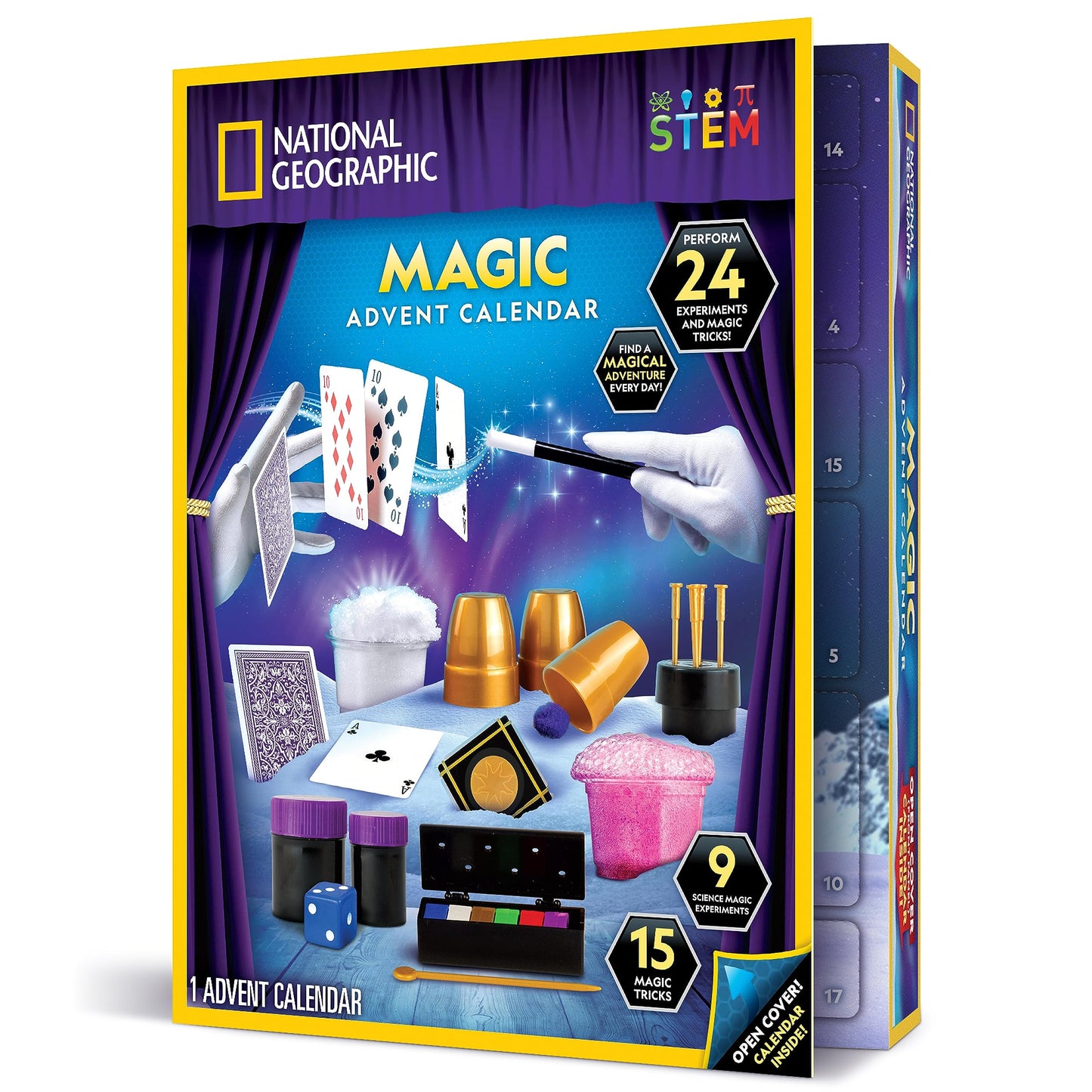 National Geographic Magic Advent Calendar 2025 – 24 Days of Magic Tricks & Science Experiments, Holiday Countdown Calendar for Kids, Christmas Activity - Medaid International