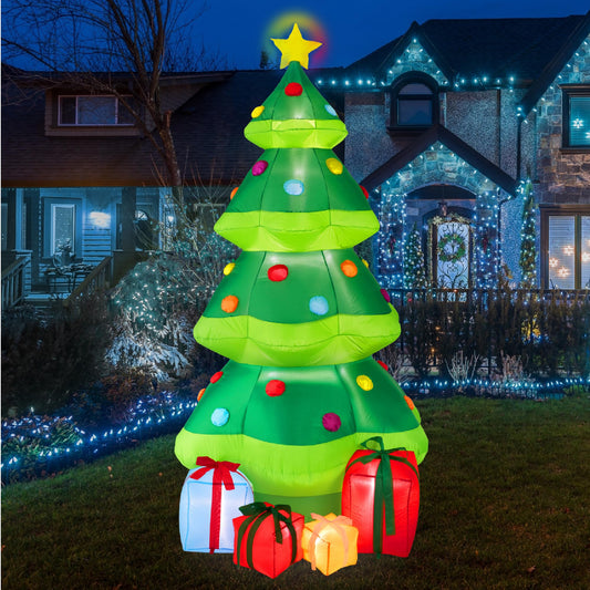 Best Choice Products 10ft Inflatable Christmas Tree, Large Lighted Outdoor Blow Up Holiday Decor for Yard, Lawn, Backyard, Home w/ 10 LED Lights, Color-Changing Star, Lighted Gifts - Medaid International