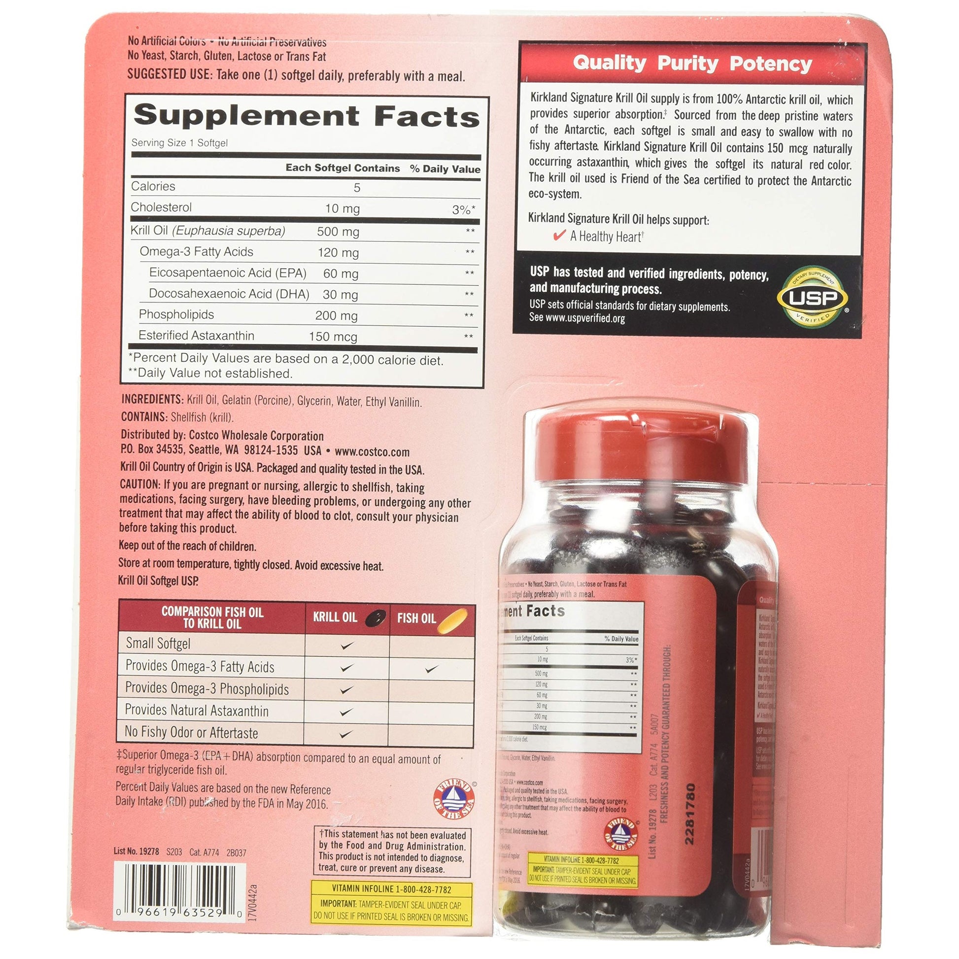 Kirkland Signature Krill Oil 500 Milligram 160 Softgels - Medaid International