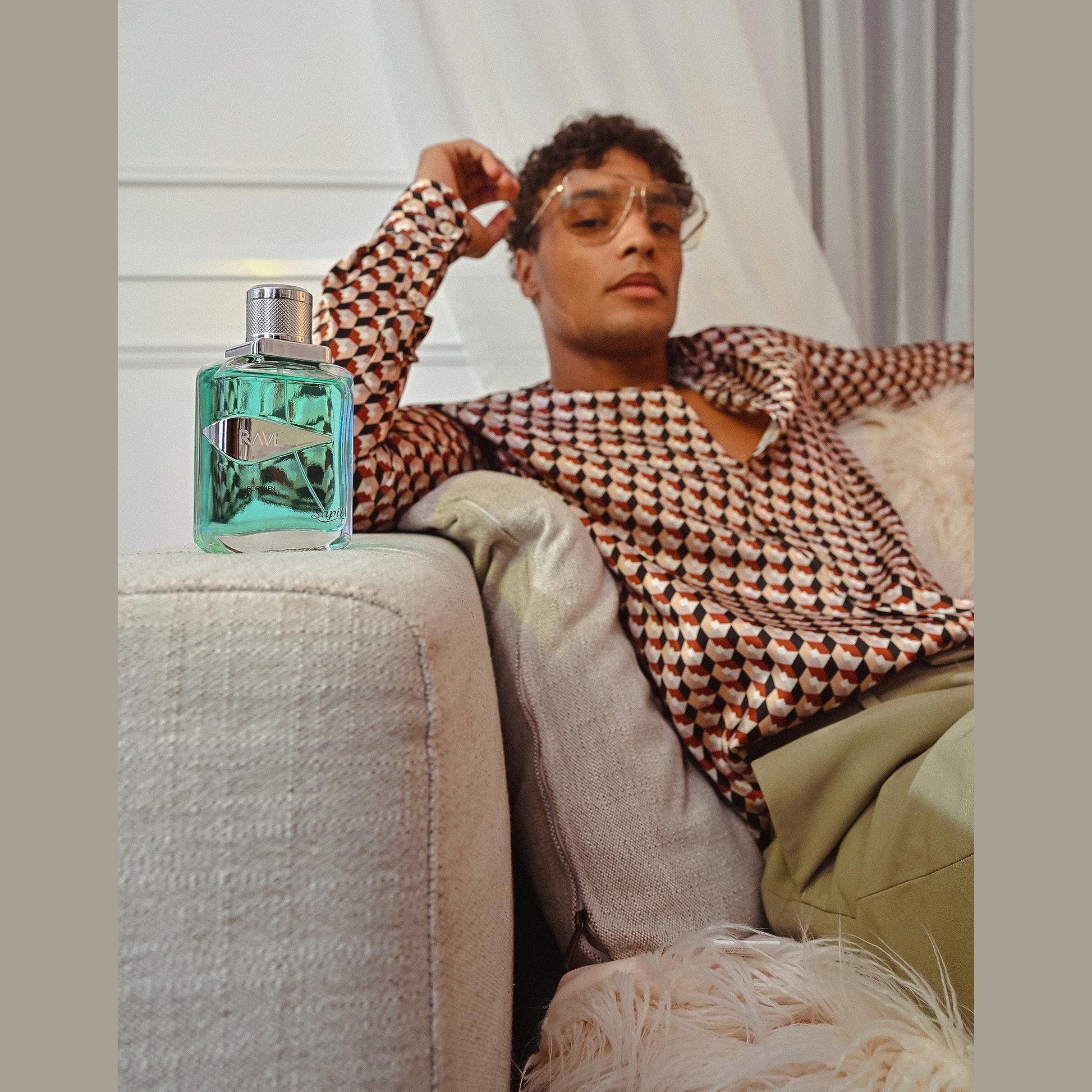 Sapil Rave 100 ml Eau De Toilette Men - Long-Lasting Dubai Toilette, Fresh Spicy Aromatic Scent for Daily Wear, Arabic Toilette with Unique Calabrian Bergamot & Pepper Notes [100 ml - 3.4 oz] - Medaid International