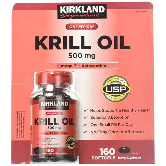 Kirkland Signature Krill Oil 500 Milligram 160 Softgels - Medaid International
