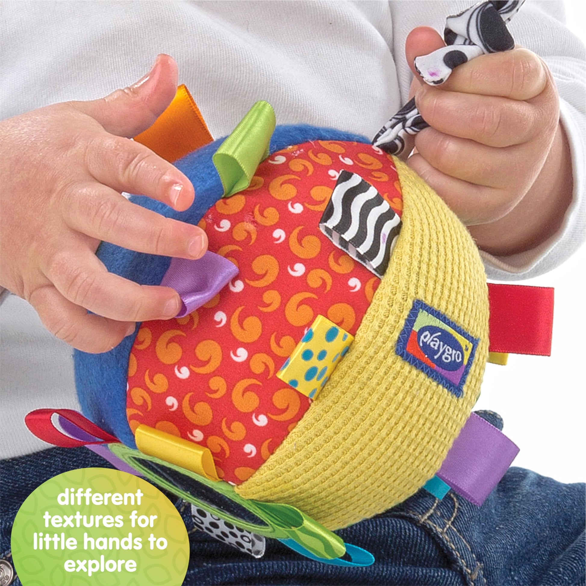 Playgro Kick & Play Loopy Loops Ball - Interactive Sensory Development Toy for Babies 3+ Months - Boosts Touch, Movement Skills with Fun Football Design - Crawling Baby Toy - Medaid International