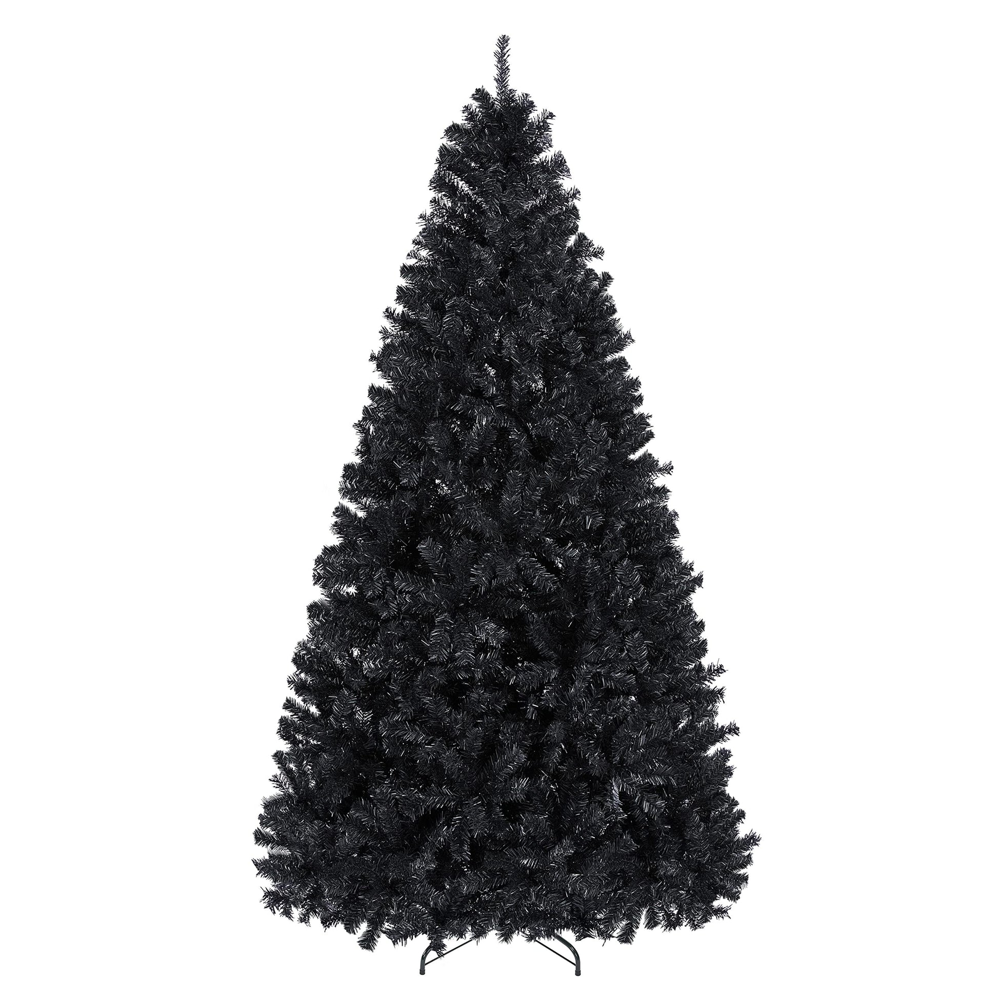 Yaheetech 7.5ft Black Artificial Christmas Pine Tree Seasonal Holiday Carnival Home Party Decoration for Home, Office Indoor Outdoor with 1749 Branch Tips and Foldable Stand - Medaid International