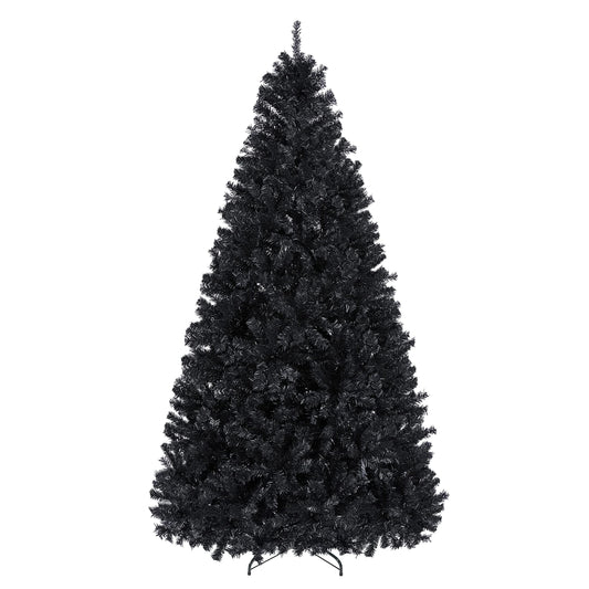 Yaheetech 7.5ft Black Artificial Christmas Pine Tree Seasonal Holiday Carnival Home Party Decoration for Home, Office Indoor Outdoor with 1749 Branch Tips and Foldable Stand - Medaid International