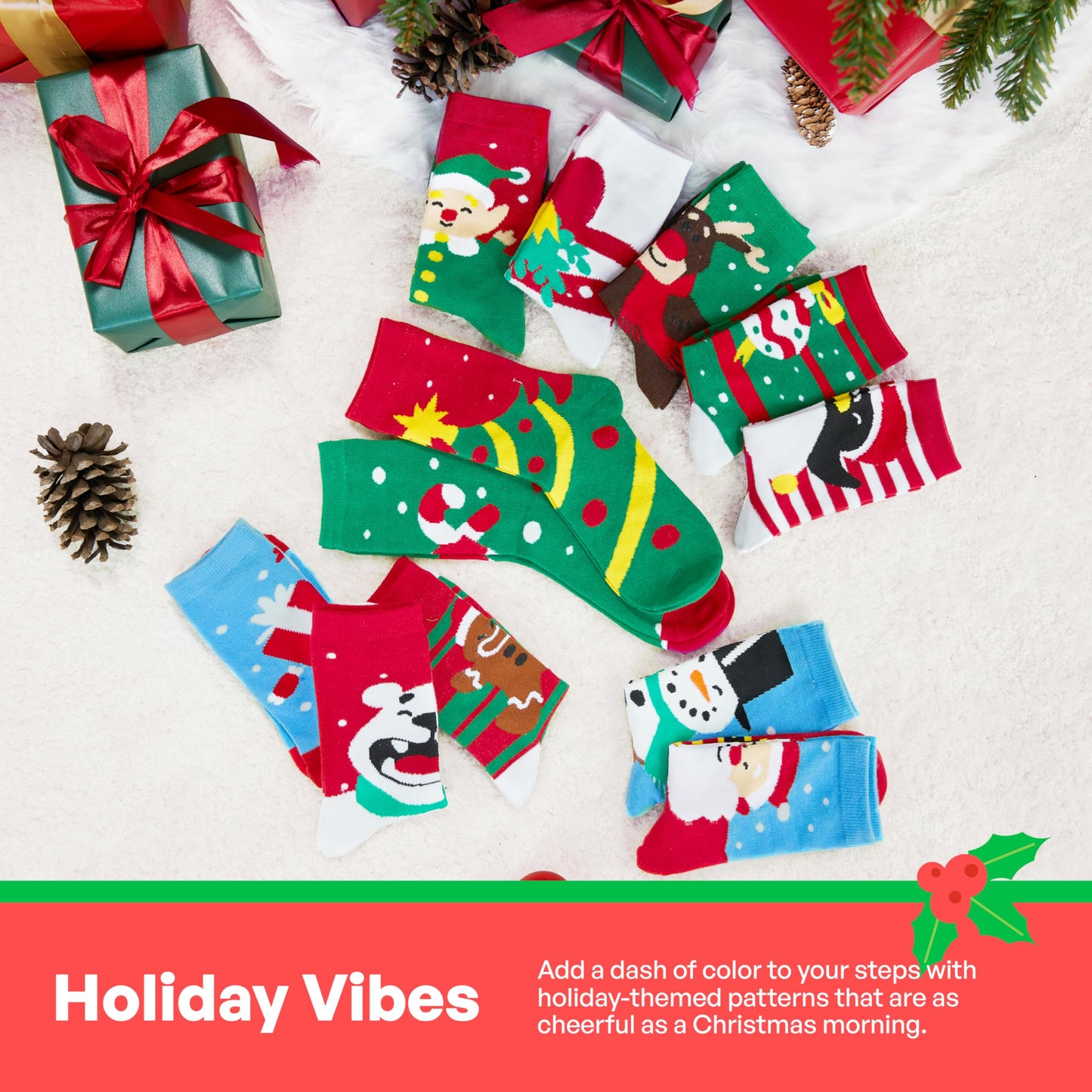 JOYIN 12 Pairs Christmas Socks for Women, Men with Box Christmas Gifts for Teens, Women and Men as Holiday Gifts - Medaid International