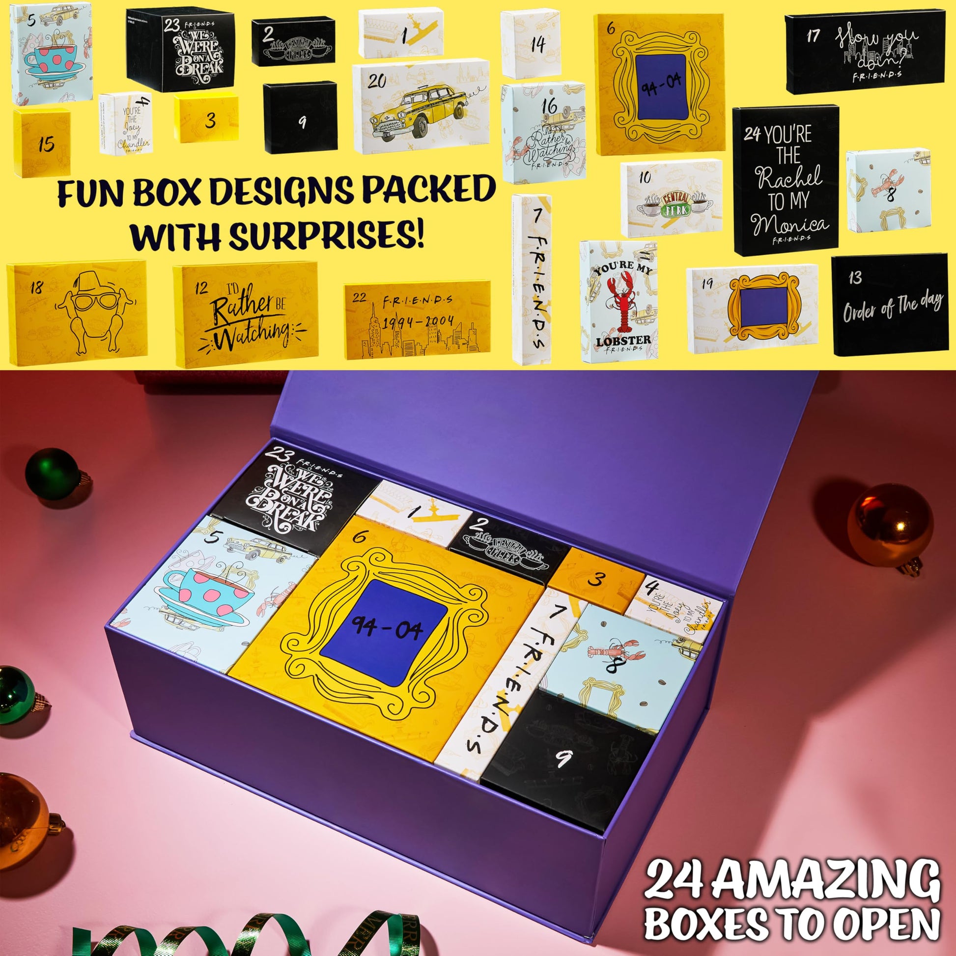 Get Trend Friends Advent Calendar 2025 for Women, Men with Espresso Mug Socks Key Ring Countdown Calendar Christmas Holiday Surprises Gifts for Adults - Medaid International