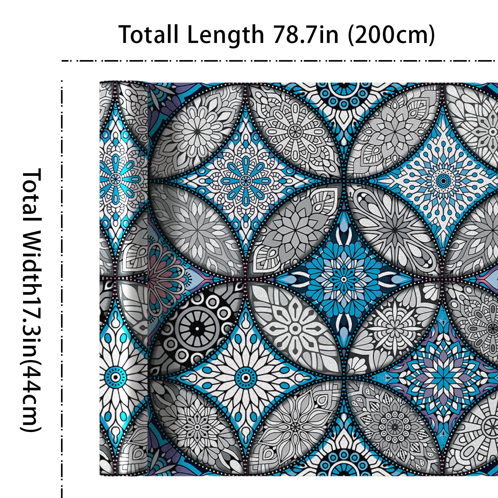 JiffDiff Blue Window Privacy Film Decorative Window Tint Film Stained Glass Window Clings Static Cling Decorative Window Film Sun Blocking Heat Control Window Covering Film for Home - Medaid International