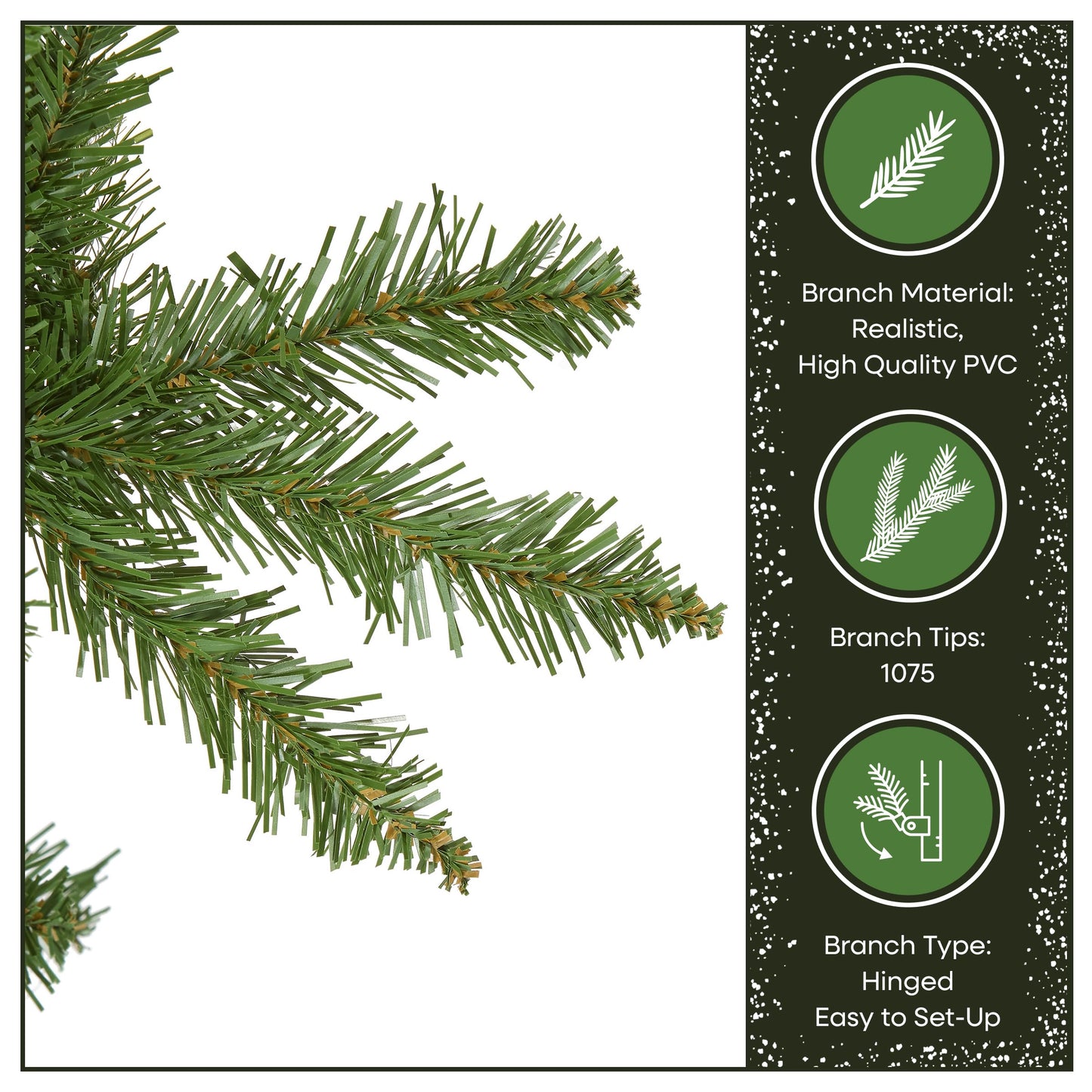 National Tree Company 7.5 ft Unlit Kingswood Fir Slim Artificial Christmas Tree, 1,075 Tips, Includes Stand, Green - Medaid International