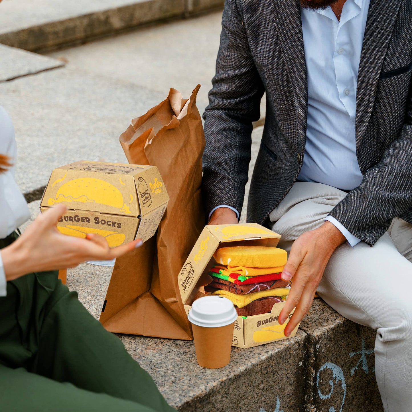 Funny Burger Socks Box for Men Teen Boys Dad Women - Fun Crazy Novelty Cool Silly Hamburger Funky Food Socks Gifts - Unique Gag Gift Ideas for Mens Birthday Father Day Christmas Stocking Stuffers - Medaid International