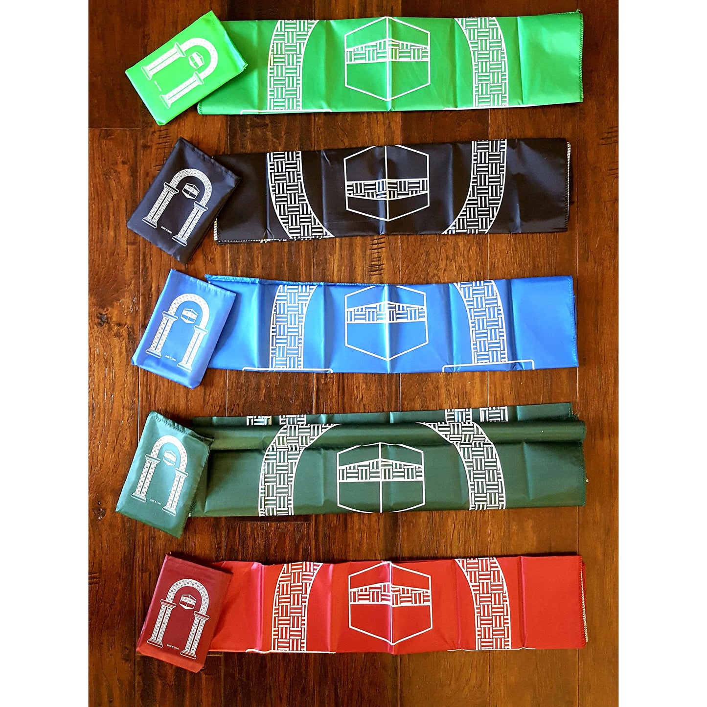 8 Pcs Mini Pocket Portable Travel Prayer Praying Rug Mat Namaz Carpet Islamic Muslim Gebetsteppich Musallah Foldable Waterproof Assortment, 5.2X4X2.2In, 123 E mats No zipper - Medaid International