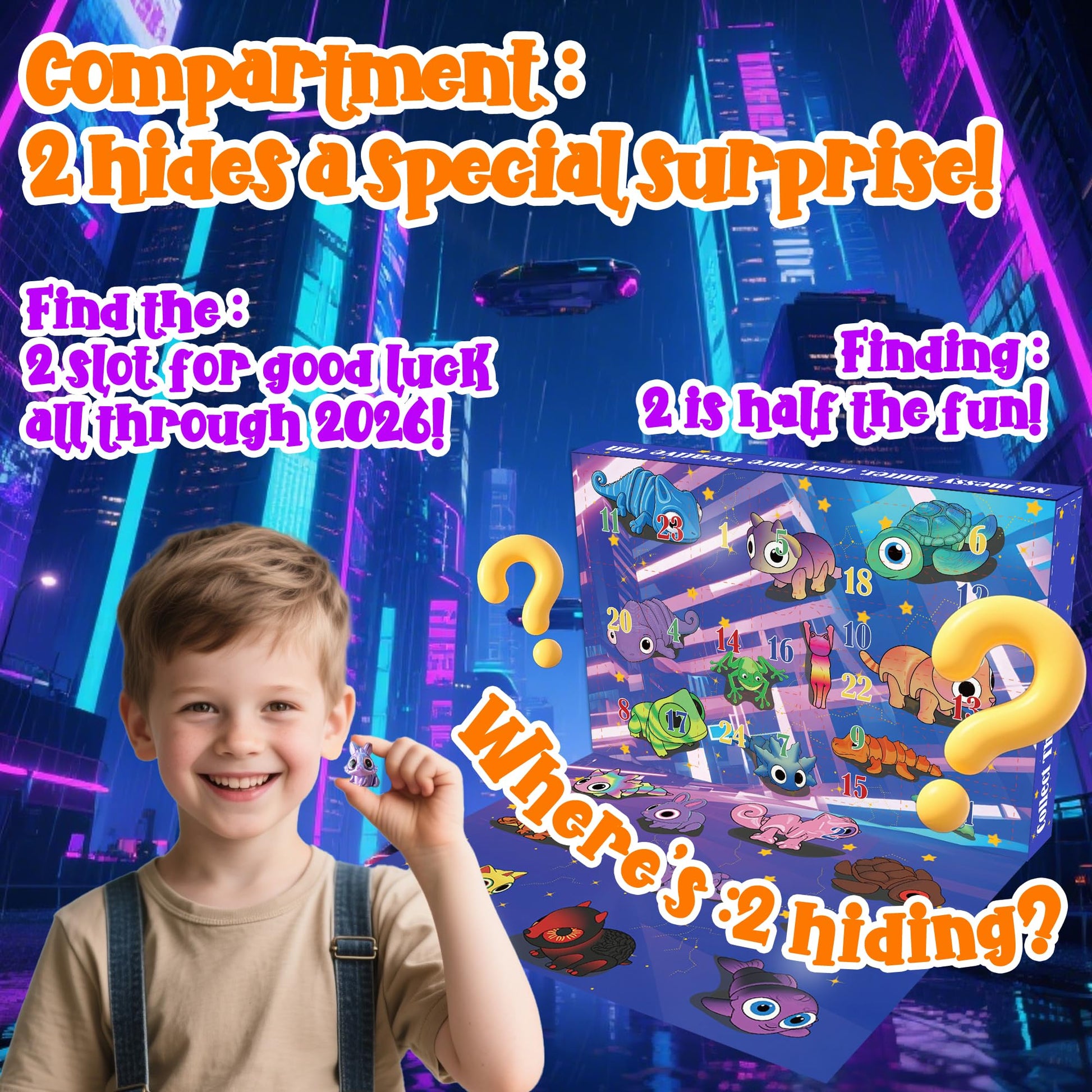 3D Printed Animals Toys, Mini Figures Cool Stuff Desk Pet, Christmas Advent Calendar For Kids, Birthday Gift For Boys And Girls, Party Favors, Including Dragons, Axolotl, Rabbit, Turtle, Frog, Etc. - Medaid International