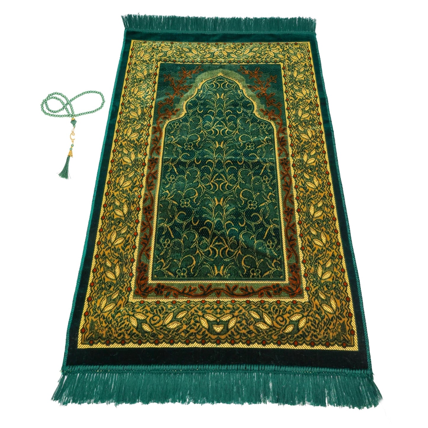 FIRASET Muslim Prayer Rug, Soft Plush Thin Islamic Prayer Mat, Janamaz, Sajada, Praying Carpet, Islamic Gift, Foldable Portable Turkish Prayer Mat for Men&Women, Lightweight Travel Prayer Rug, 26"x43" - Medaid International