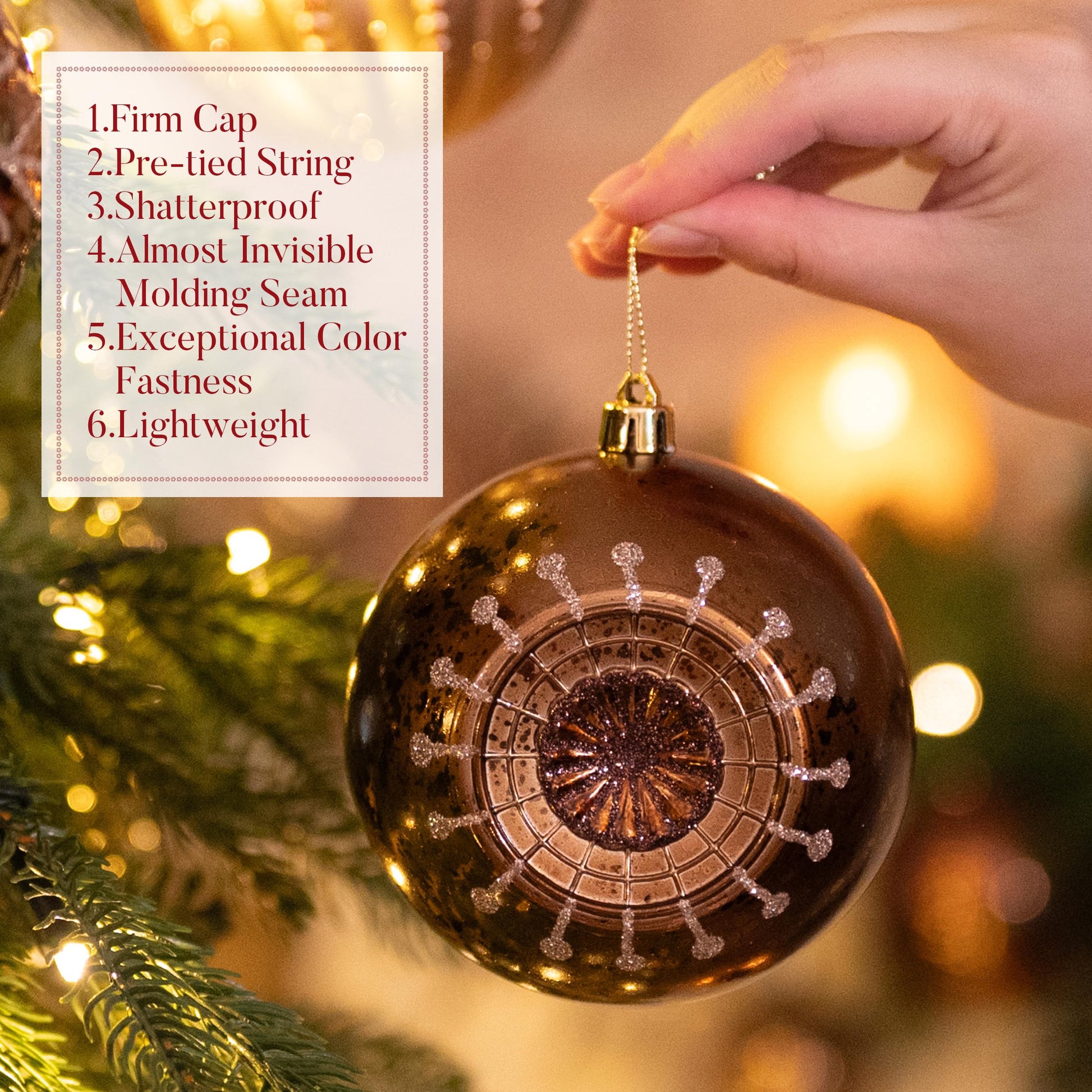 Valery Madelyn Christmas Ball Ornaments for Fall Decor, 9ct Bronze Copper Gold Shatterproof Christmas Tree Decorations Set, 3.94 Inches Luxury Brown Hanging Ornaments for Thanksgiving Autumn Harvest - Medaid International