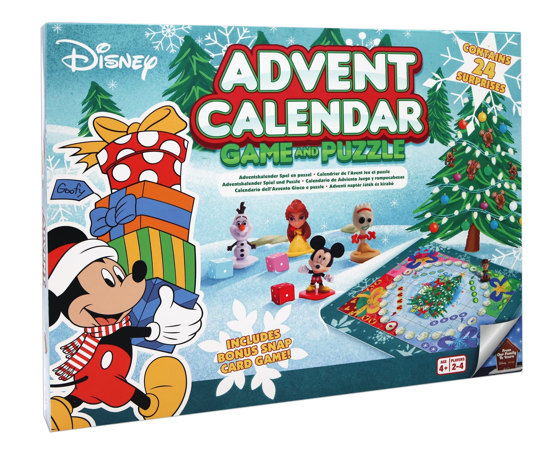 Disney Advent Calendar - Official Christmas Board Game, 16 x Disney 3D Characters Included, Great Gift for Kids, Ages 4+ - Medaid International