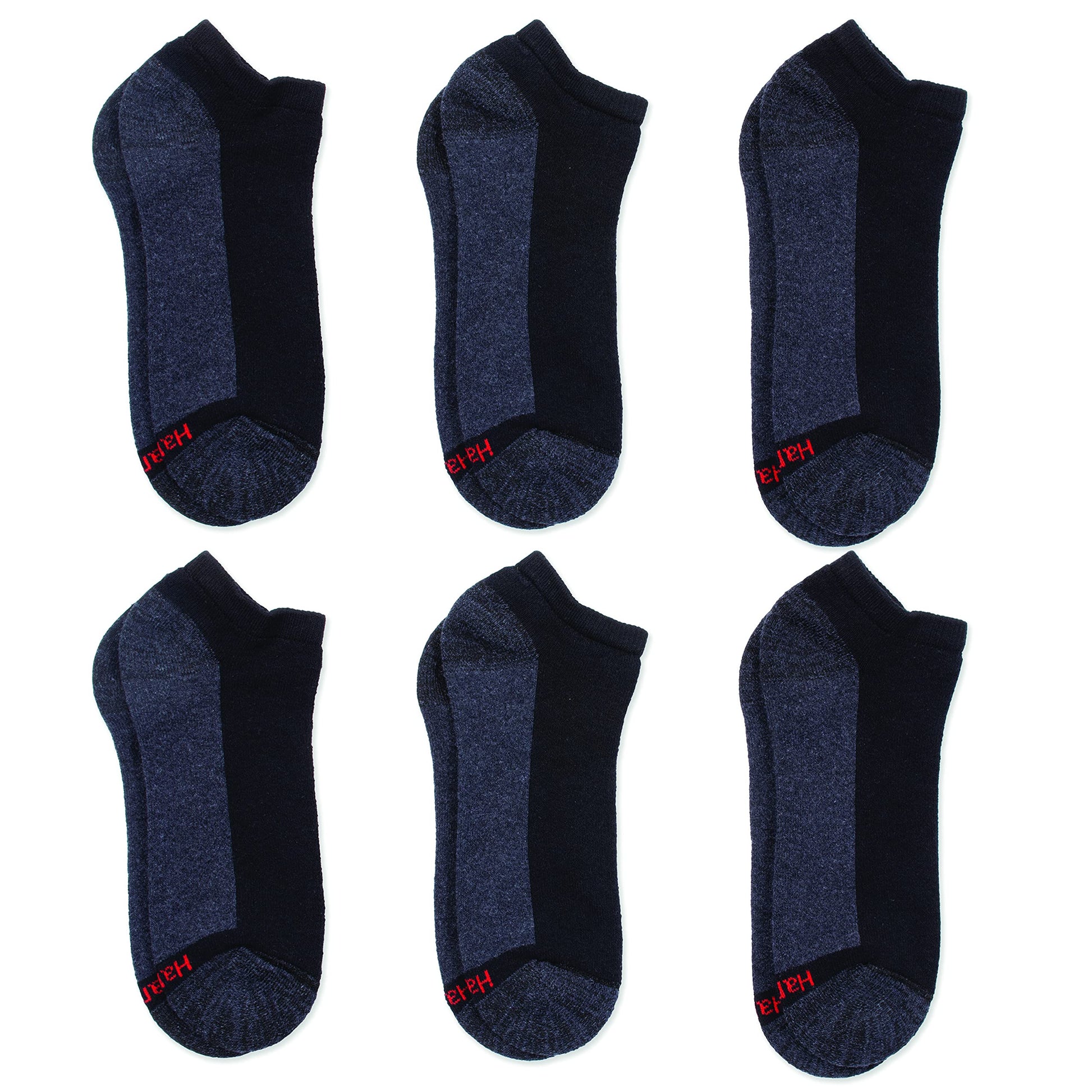 Hanes mens Socks, 6-pair Pack Max Cushion Low Cut, Black/Grey Foot Bottom, 6 12 US - Medaid International