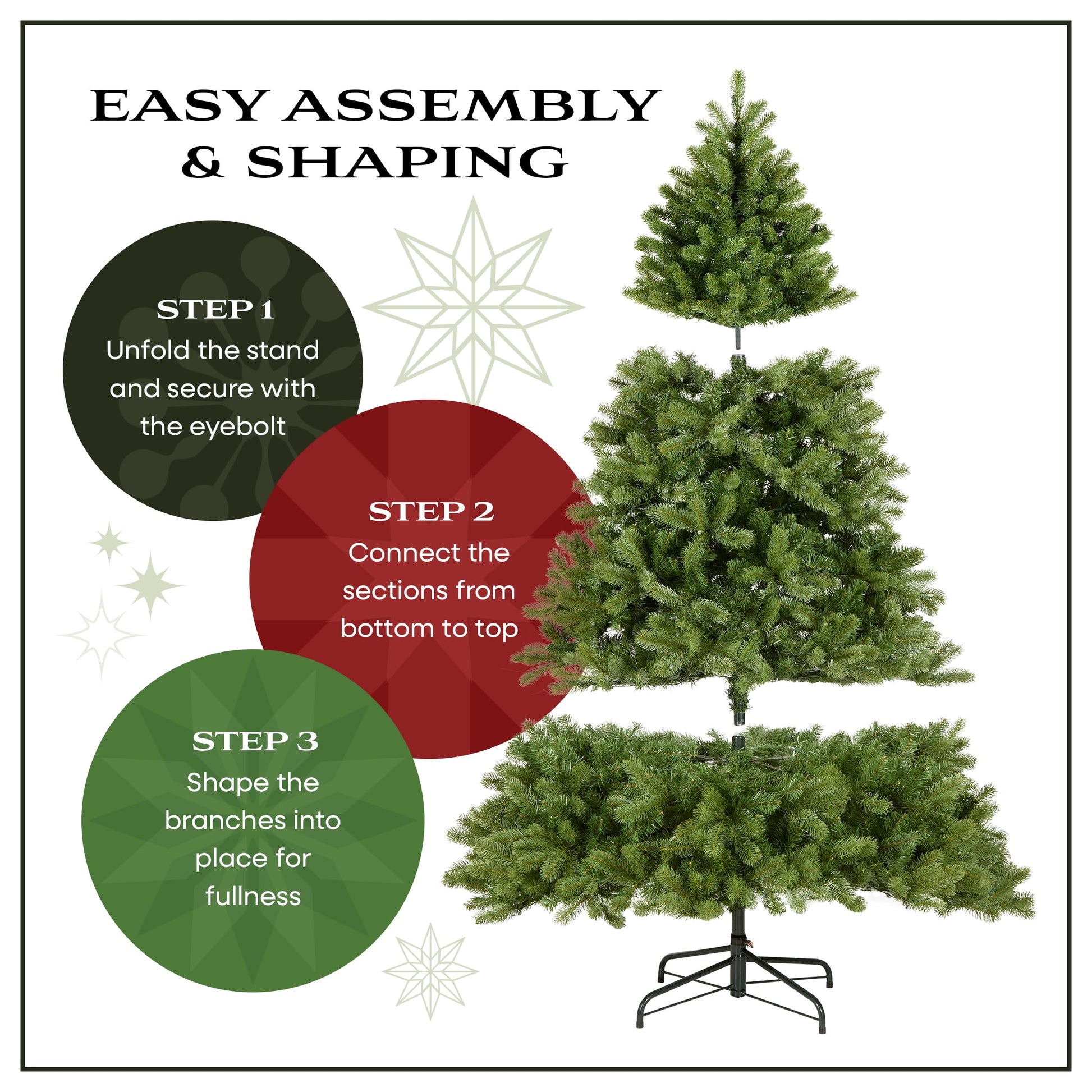 National Tree Company 6.5 ft Unlit Dunhill Fir Full Artificial Christmas Tree, 1,838 Tips, Includes Stand, Green - Medaid International