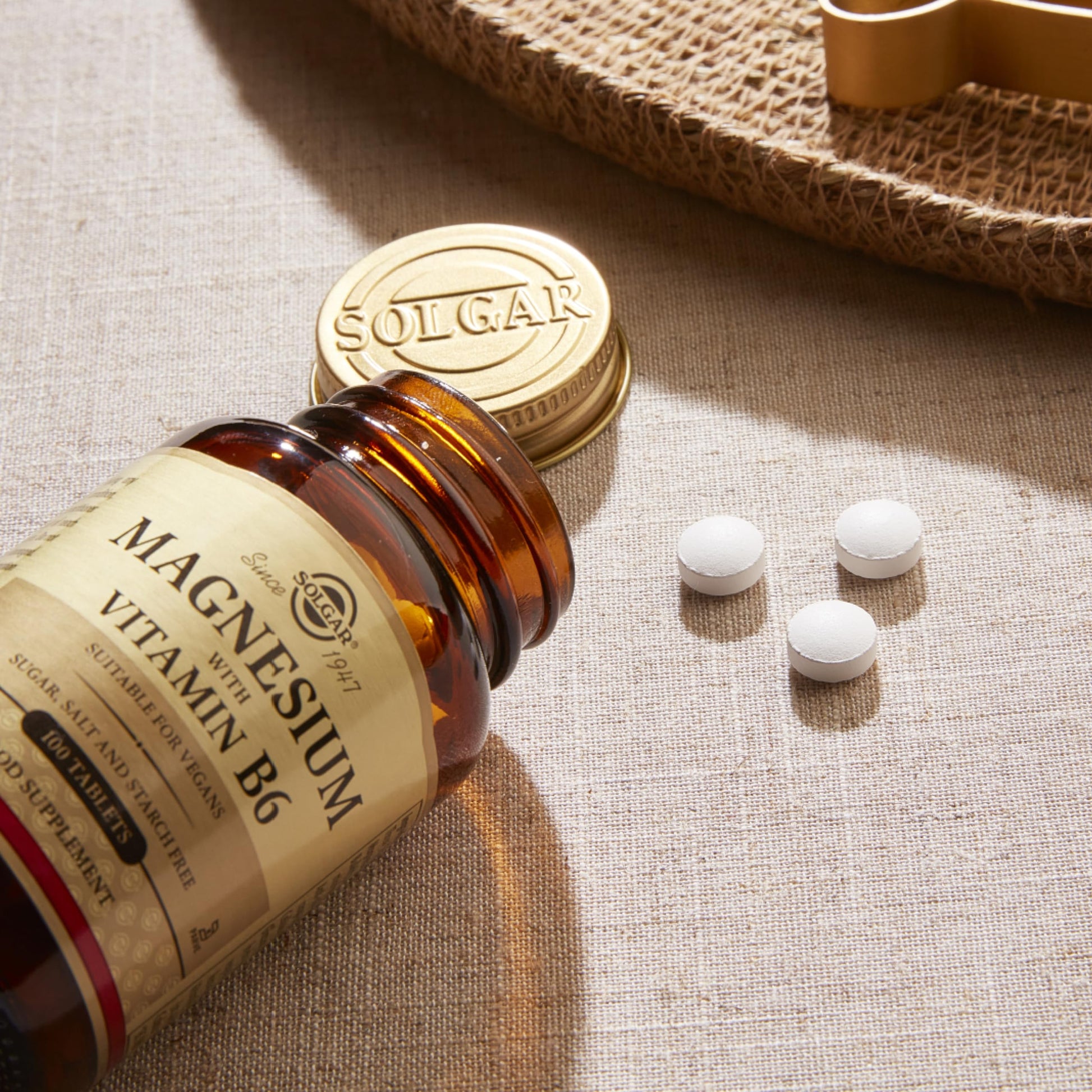 Solgar Magnesium with Vitamin B6, 100 Tablets - Promote Healthy Bone Mineralization, Support Nerve & Muscle Function, Energy Metabolism - Non-GMO, Vegan, Gluten Free, Dairy Free, Kosher - 33 Servings - Medaid International