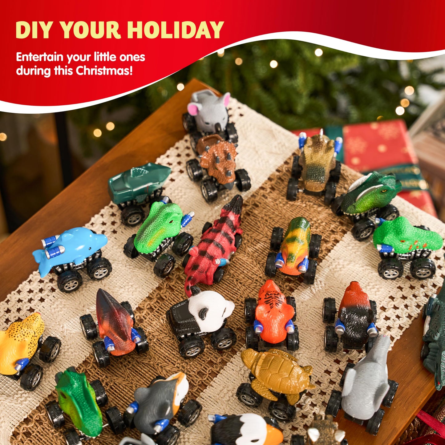 JOYIN 2025 Christmas Advent Calendar, 24 Days Countdown Calendar Toys with Monster Truck Toys, Christmas Party Favor Gifts, Xmas Countdown, Xmas Gift Classroom Prizes - Medaid International