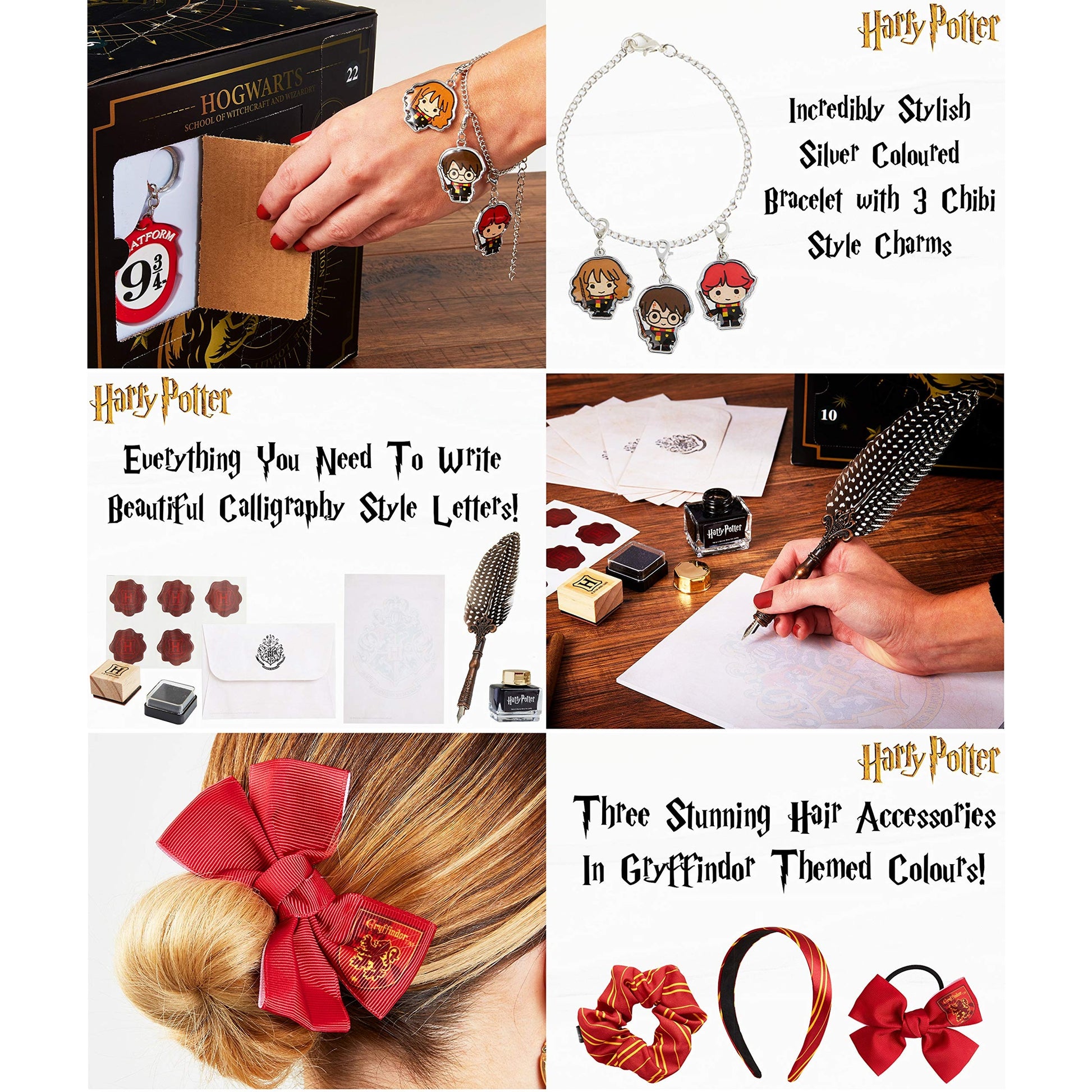 Harry Potter Advent Calendar 2025 Girls Teens Women 24 Day Christmas Countdown with Stationery Socks Accessories Magical Calendar Gifts for Girls (Black Cube) - Medaid International