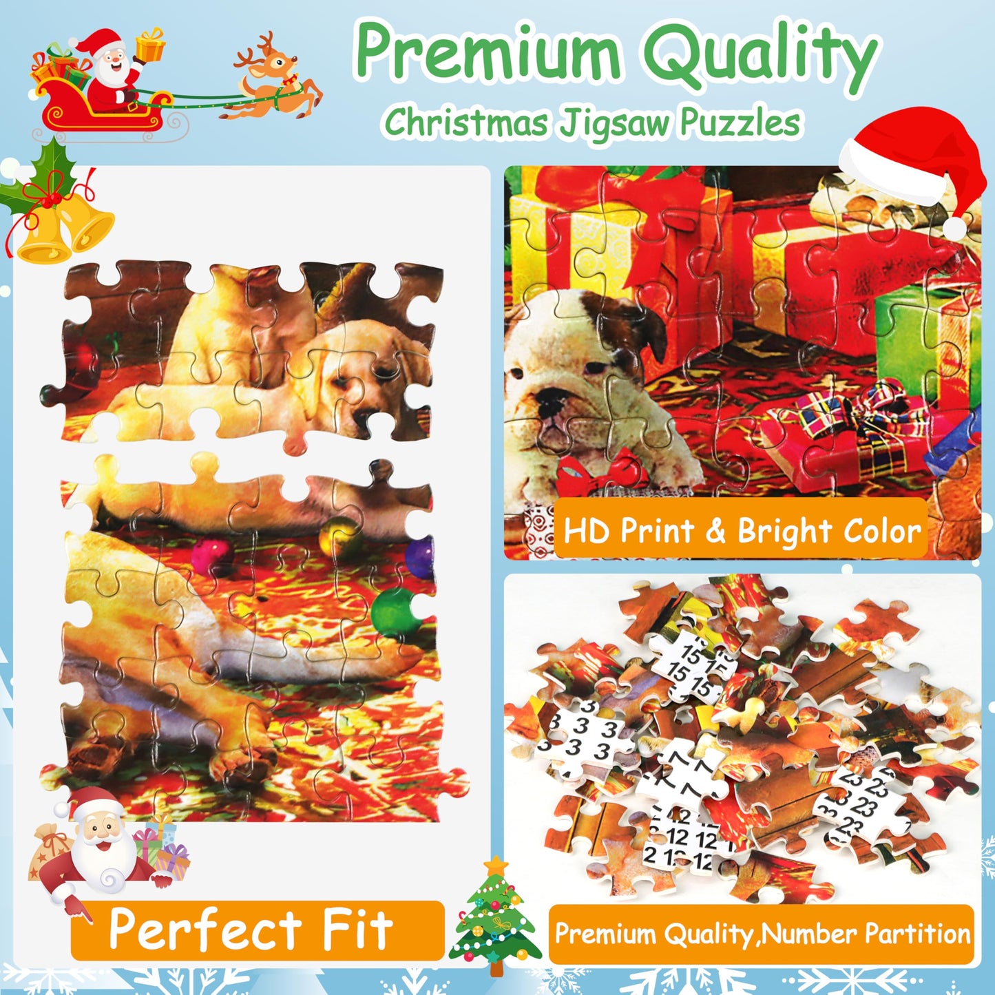 Advent Calendar Puzzle - Santa's Surprise, 24 Boxes 1008 Pieces Christmas Jigsaw Puzzles, Countdown to Christmas Advent Calendar 2025 Kids Adults XMAS Gifts - Medaid International