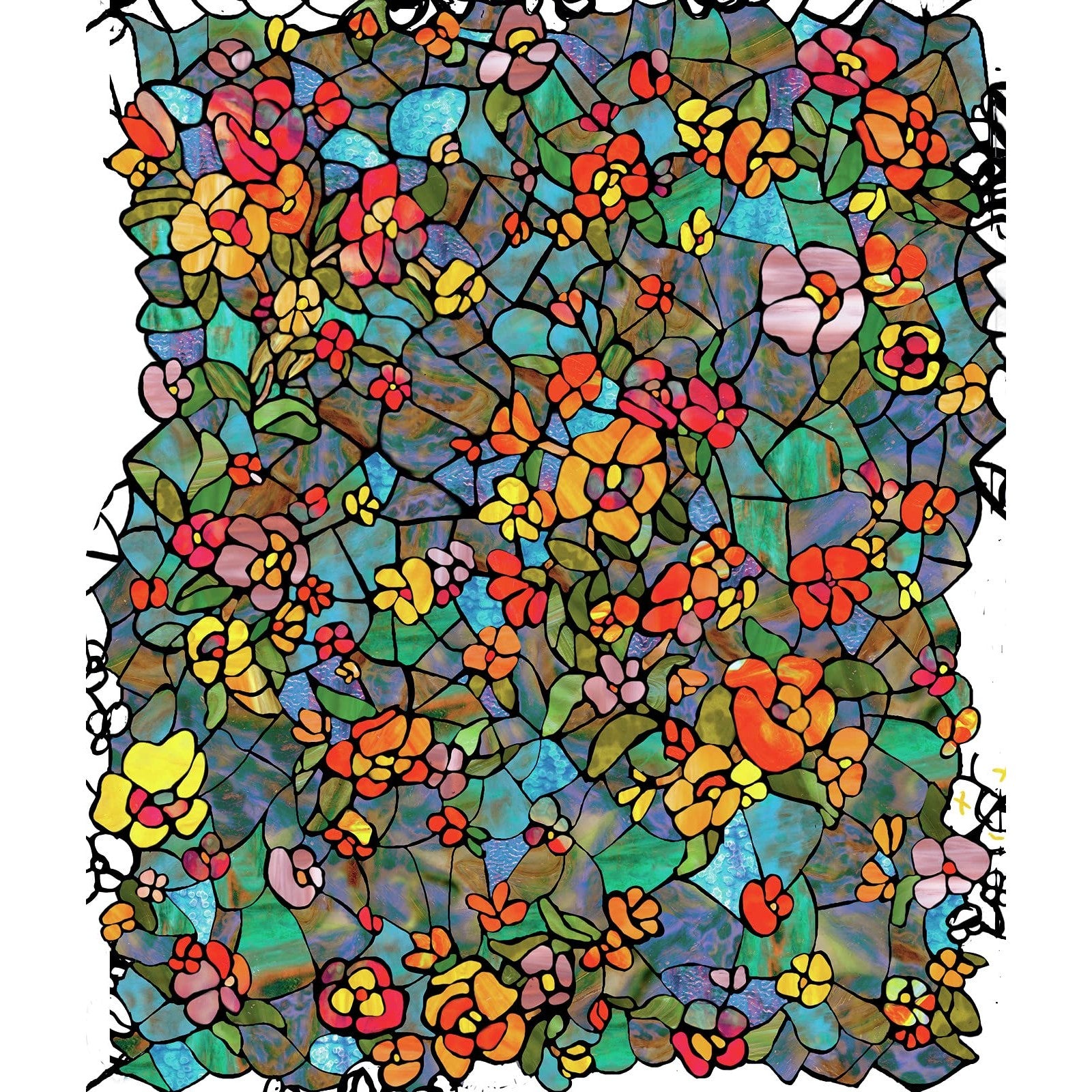 d-c-fix 346-0431 Self-Adhesive Privacy Glass Window Film, Venetian Garden, 17" x 78" Roll, - Medaid International