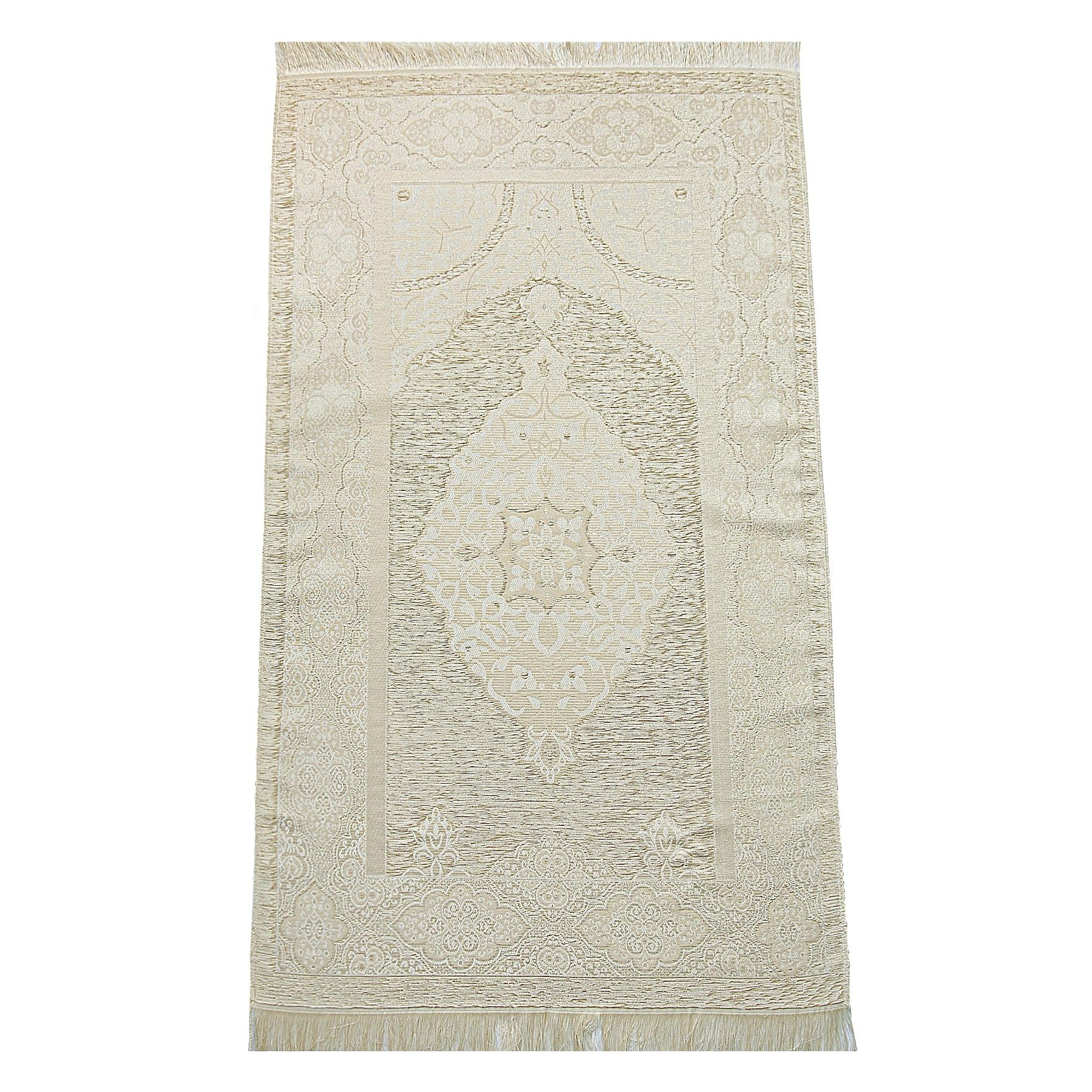 ihvan online Prayer Gift Set for Hajj and Umrah, Muslim Prayer Rug, Prayer Mat, Beads Taasbih, Holy Quran Translated French, Praying Mat, Islamic Gift Set for Ramadan & Eid, White - Medaid International