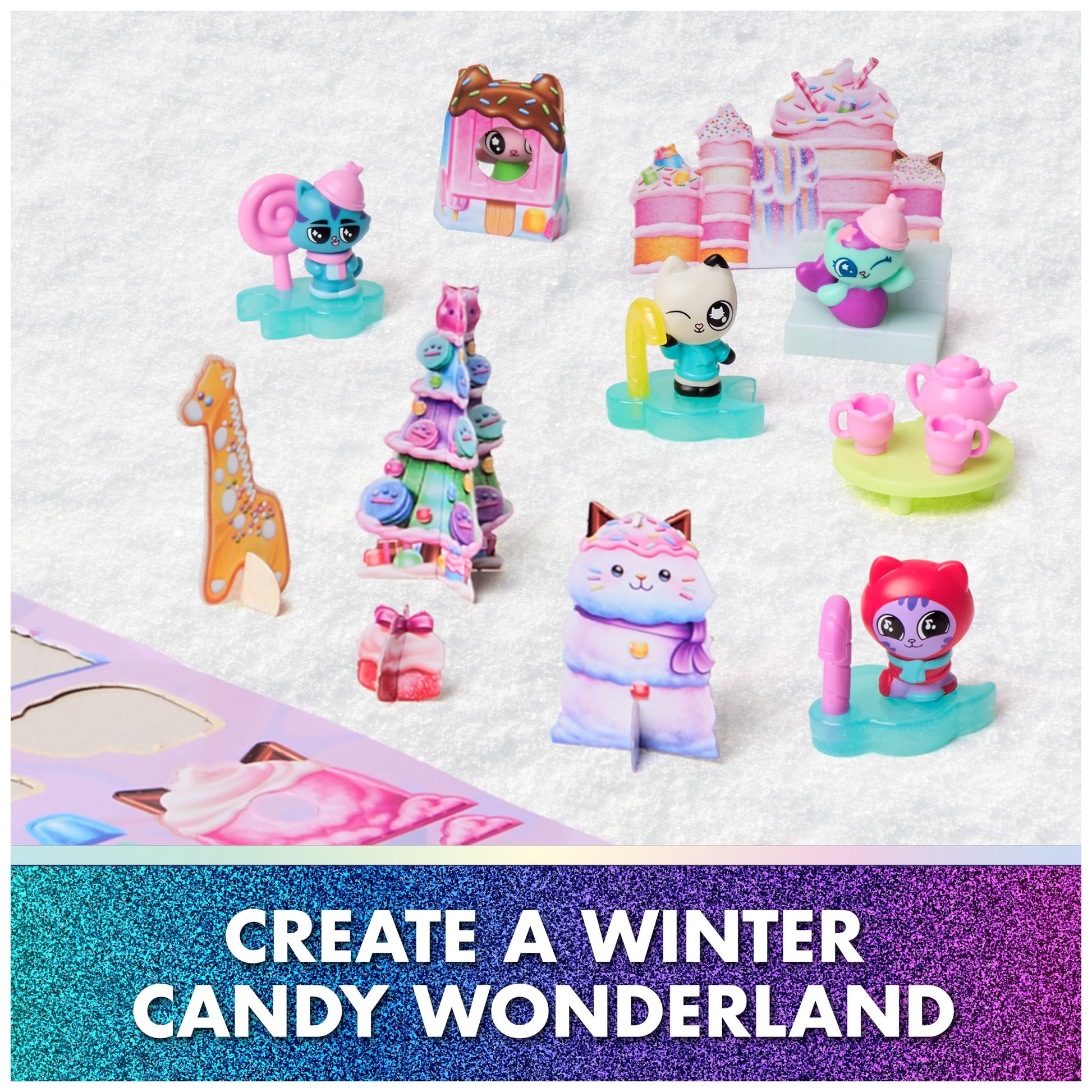 Gabby's Dollhouse: The Film Advent Calendar 2025 Cute Winter Surprise, 24 Surprise Toys with Gabby Figure, Cat Friends & Accessories, for Children from 3 Years - Medaid International