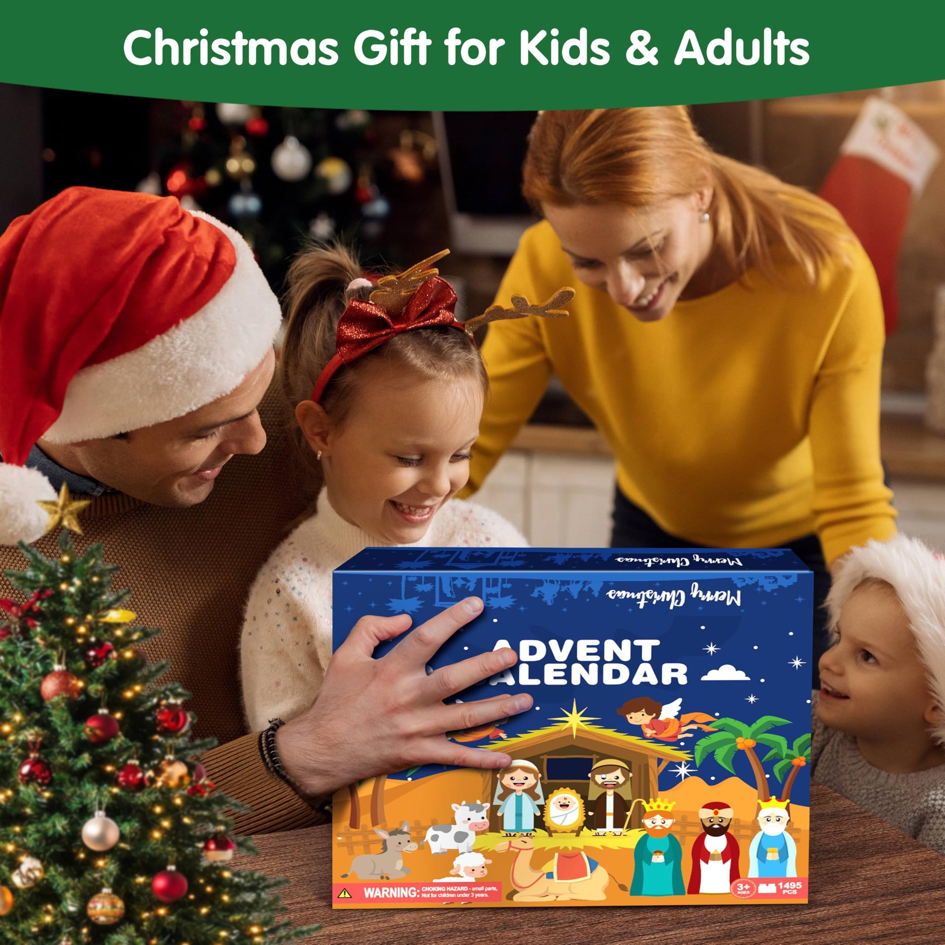 Nativity Advent Calendar 2025 Kids – 24 Days Building Blocks Kits Christmas Gifts Countdown Calendar Set, Stocking Stuffer Building Toys for Boys, Girls, Teens & Adults Ages 6+ - Medaid International
