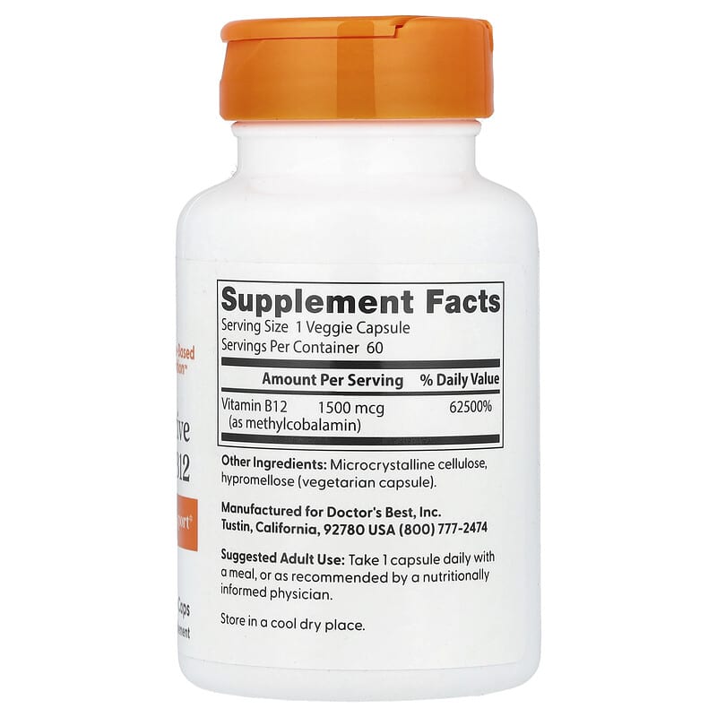 Doctor's Best, Fully Active B12, 1,500 mcg, 60 Veggie Caps - Medaid International