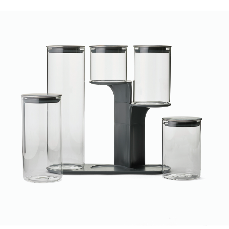 Joseph Joseph Podium 100 5 PCS Glass Storage Jar Set W/Stand - Medaid International