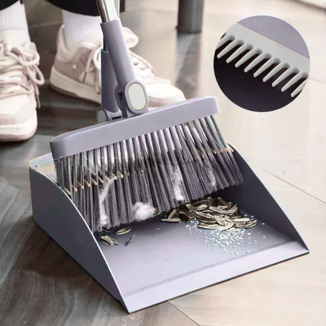 4 in 1 Broom and Dustpan Set ‚Äì Multifunctional Floor Brush for Bathroom & Household Cleaning | Folding Mop & Housekeeping Supplies - Medaid International