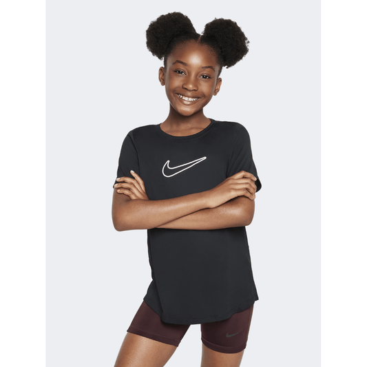 Nike One Fitted Girls Training T-Shirt Black - Medaid International