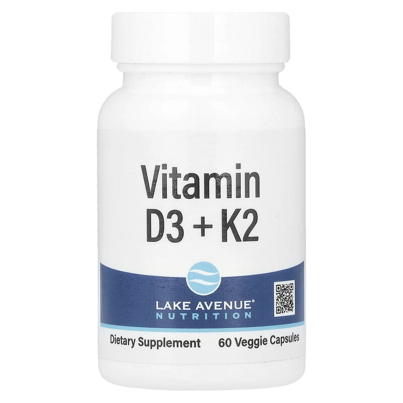 Lake Avenue Nutrition, Vitamin D3 + K2, 60 Veggie Capsules - Medaid International