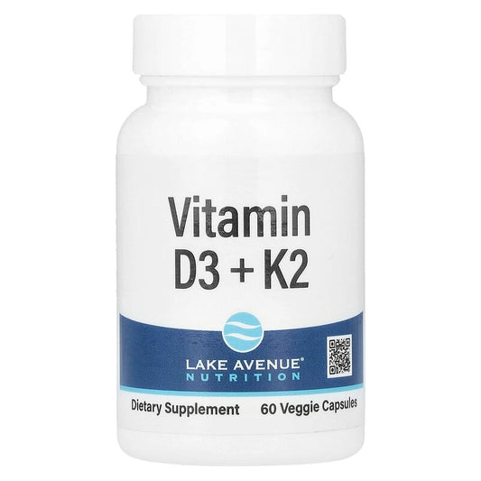 Lake Avenue Nutrition, Vitamin D3 + K2, 60 Veggie Capsules - Medaid International