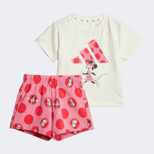 Adidas Disney Minnie Mouse Baby-Girls Sportswear Set Off White/Pink/Ruby - Medaid International