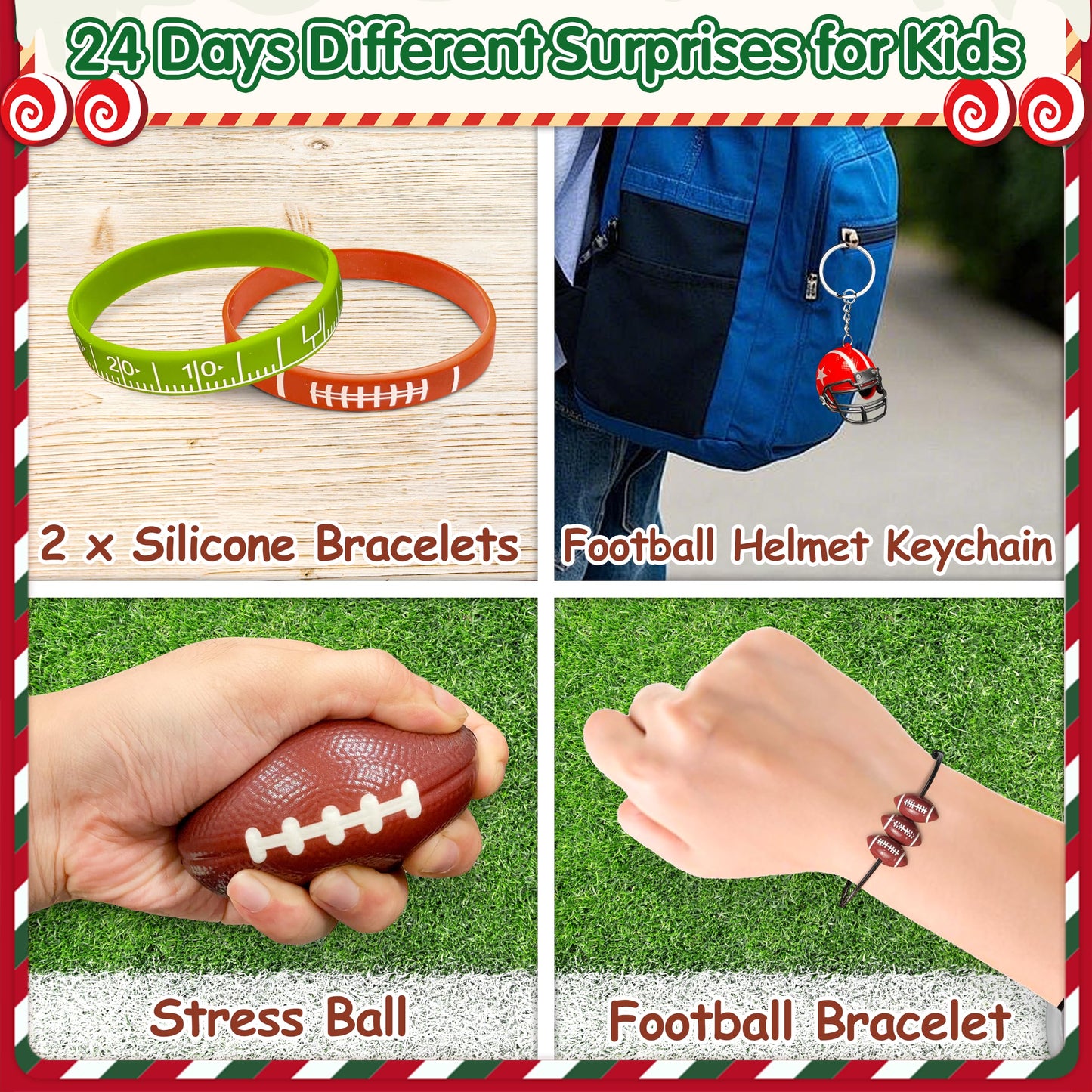 LINAYE Sports Advent Calendar 2025, Football Advent Calendar for Boys Teens 24 Days Christmas Countdown Football Accessories & Treasure Xmas Christmas Surprises Gifts Goodie Bags Fillers for Boys - Medaid International