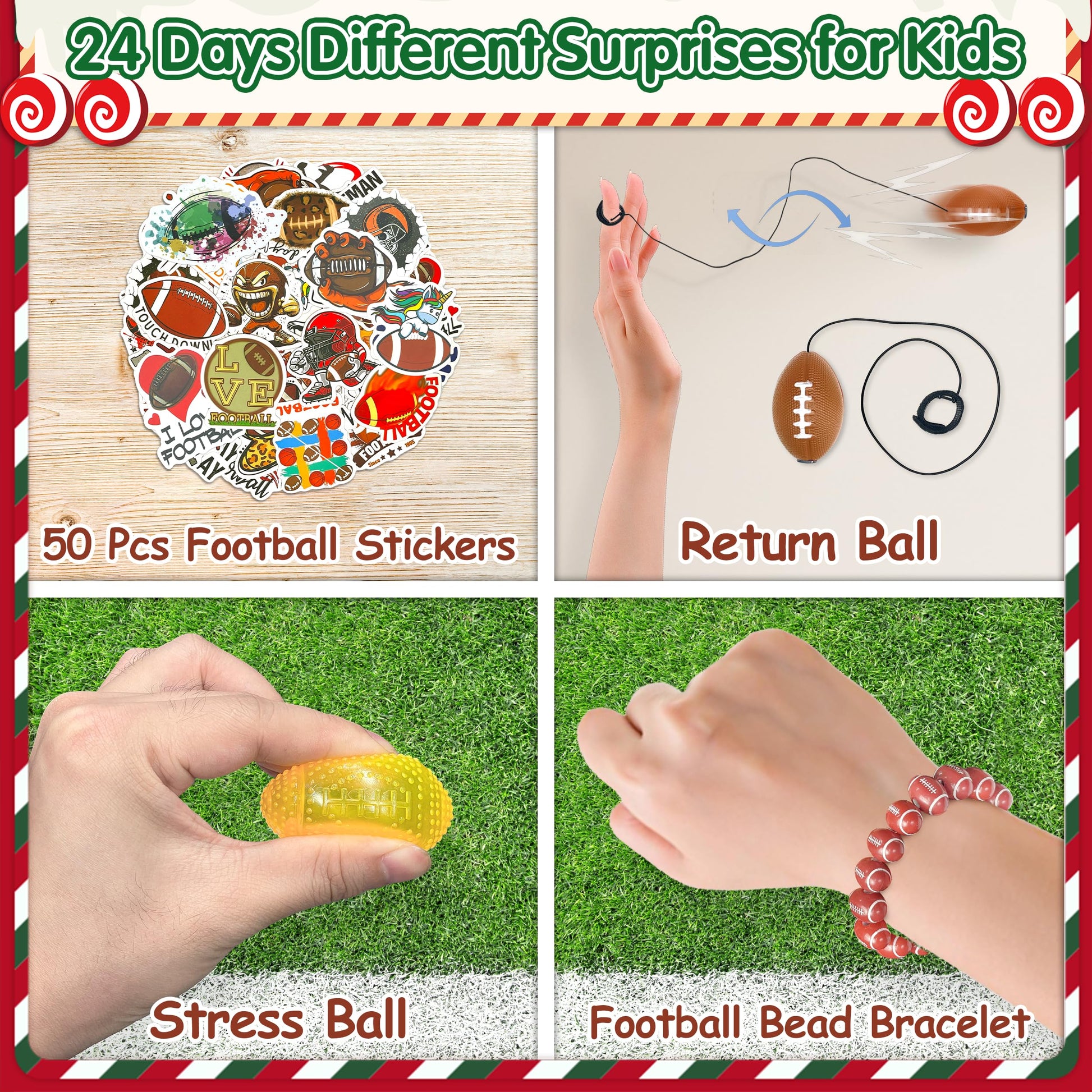 LINAYE Sports Advent Calendar 2025, Football Advent Calendar for Boys Teens 24 Days Christmas Countdown Football Accessories & Treasure Xmas Christmas Surprises Gifts Goodie Bags Fillers for Boys - Medaid International