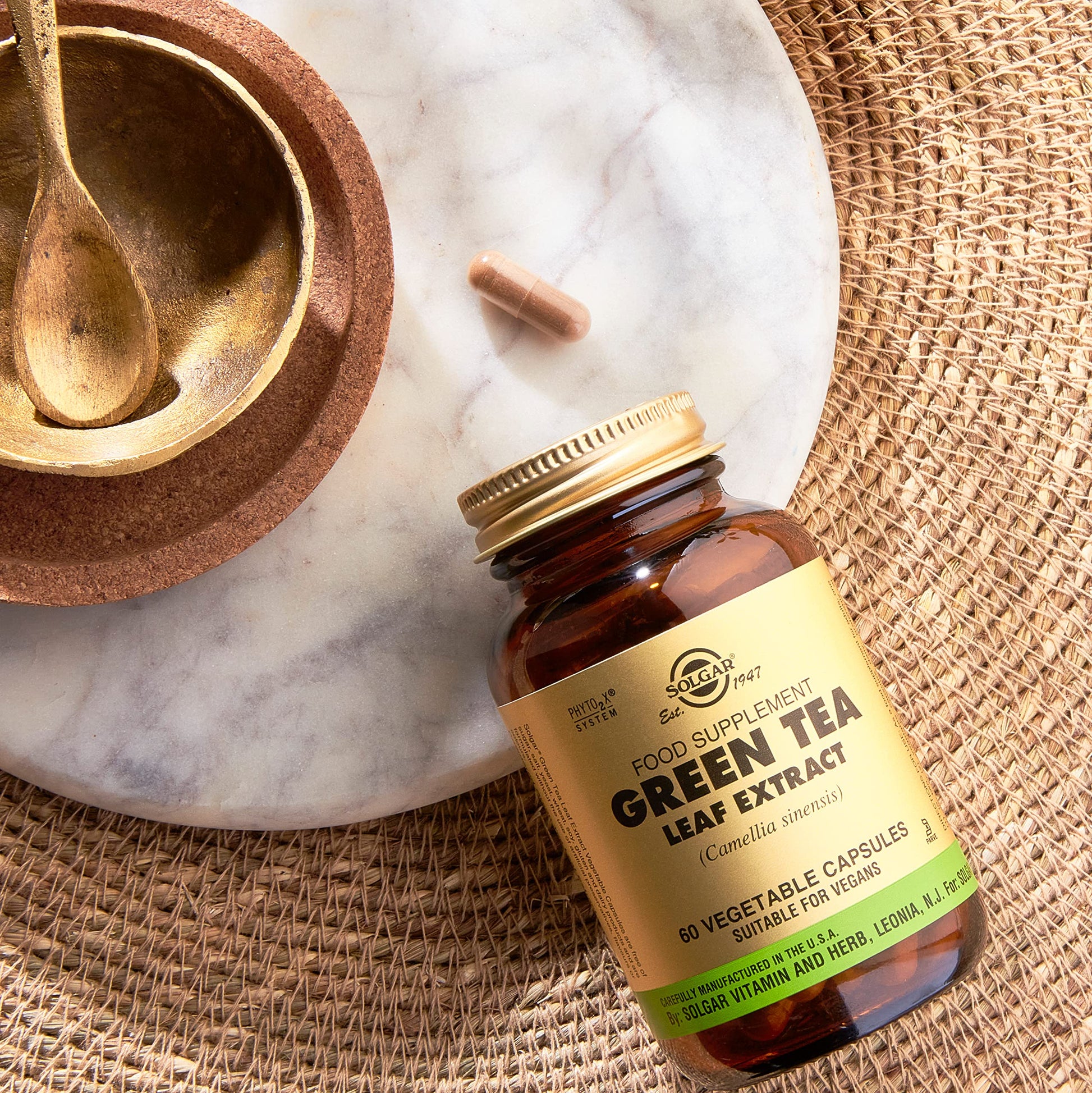 Solgar Standardized Full Potency Green Tea Leaf Extract Vegetable Capsules, 60 Count - Medaid International