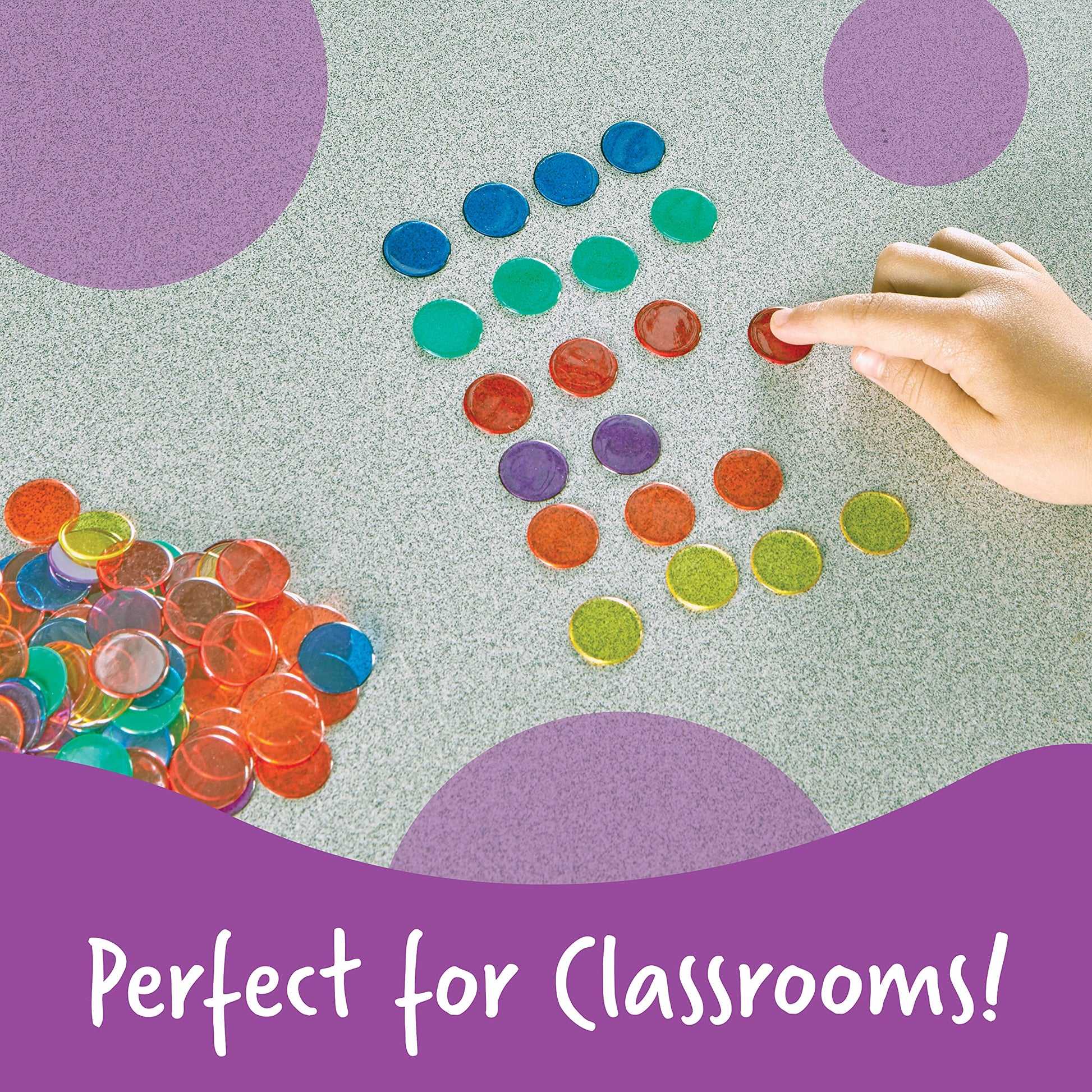 Learning Resources Transparent Color Counting Chips - 250 Pieces, Ages 5+, Math Counters for Kids, Counting Chips, Perfect for Bingo Games,Back to School Supplies,Teacher Supplies - Medaid International