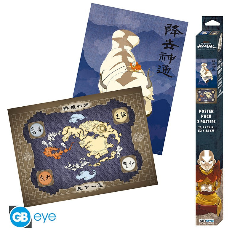 AVATAR - Set 2 Chibi Posters - Appa & Map - Medaid International