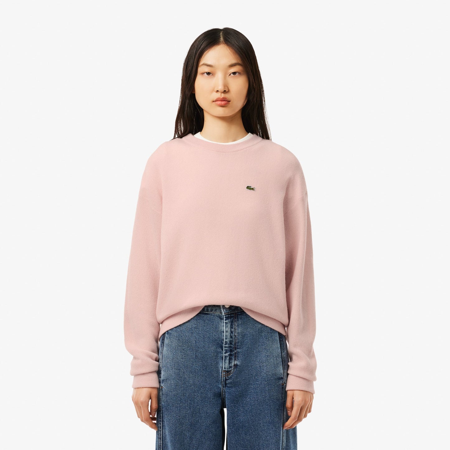 buy-relaxed-fit-carded-wool-moss-stitch-sweater-af9551-ady-lebanon - Medaid