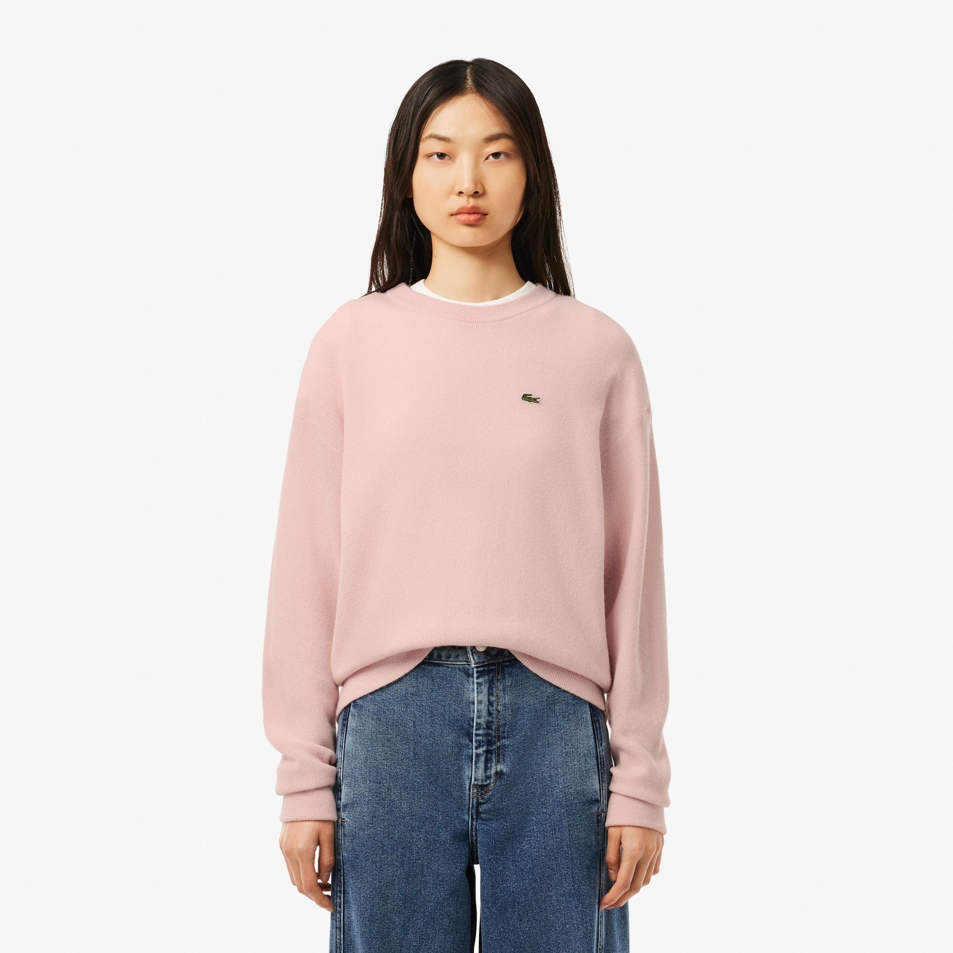buy-relaxed-fit-carded-wool-moss-stitch-sweater-af9551-ady-lebanon - Medaid