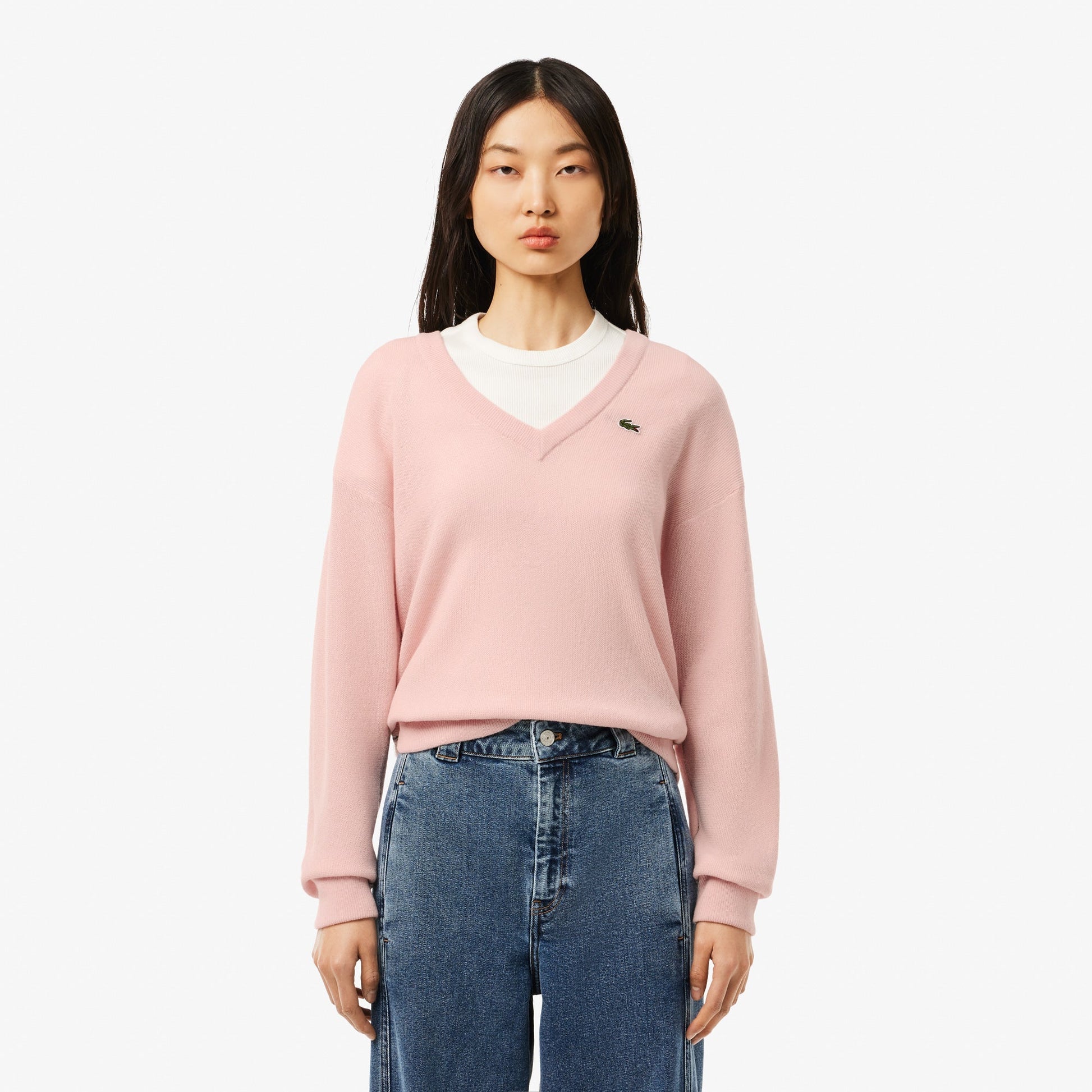 buy-relaxed-fit-carded-wool-moss-stitch-sweater-af9554-ady-lebanon - Medaid
