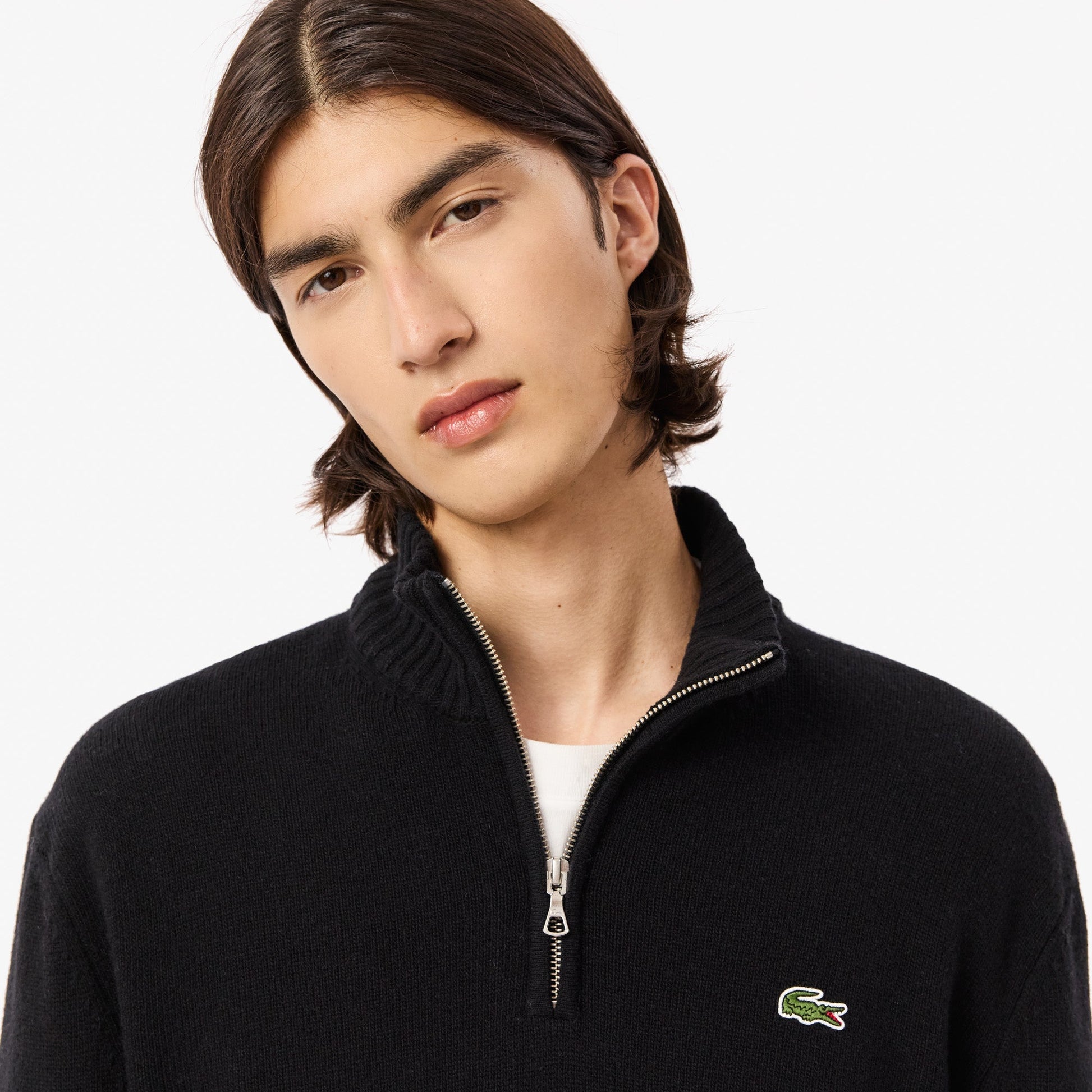 buy-high-zip-neck-monochrome-carded-wool-sweater-ah3052-031-lebanon - Medaid
