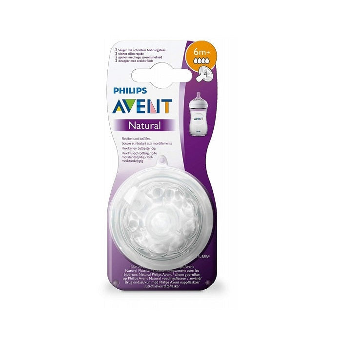 Avent natural nipple 6m+ 4 flow - Medaid International