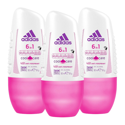 Adidas 6in1 48H Anti-Perspirant Cool & Care Roll-On Deodorant For Her - Pack Of 3 - Medaid