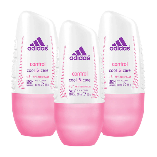 Adidas Control Cool & Care 48H Anti-Perspirant Roll On For Her  - Pack Of 3 - Medaid